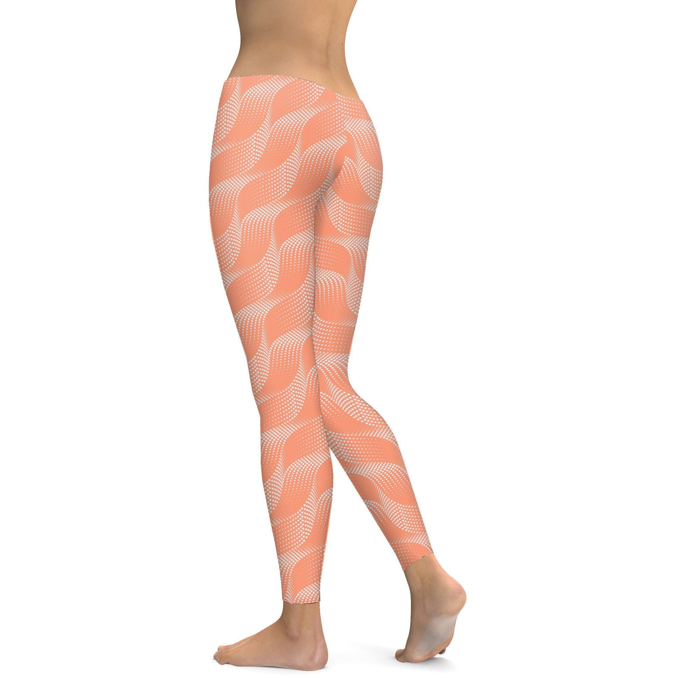 Apricot Wave Leggings  Orange/White  Gearbunch 