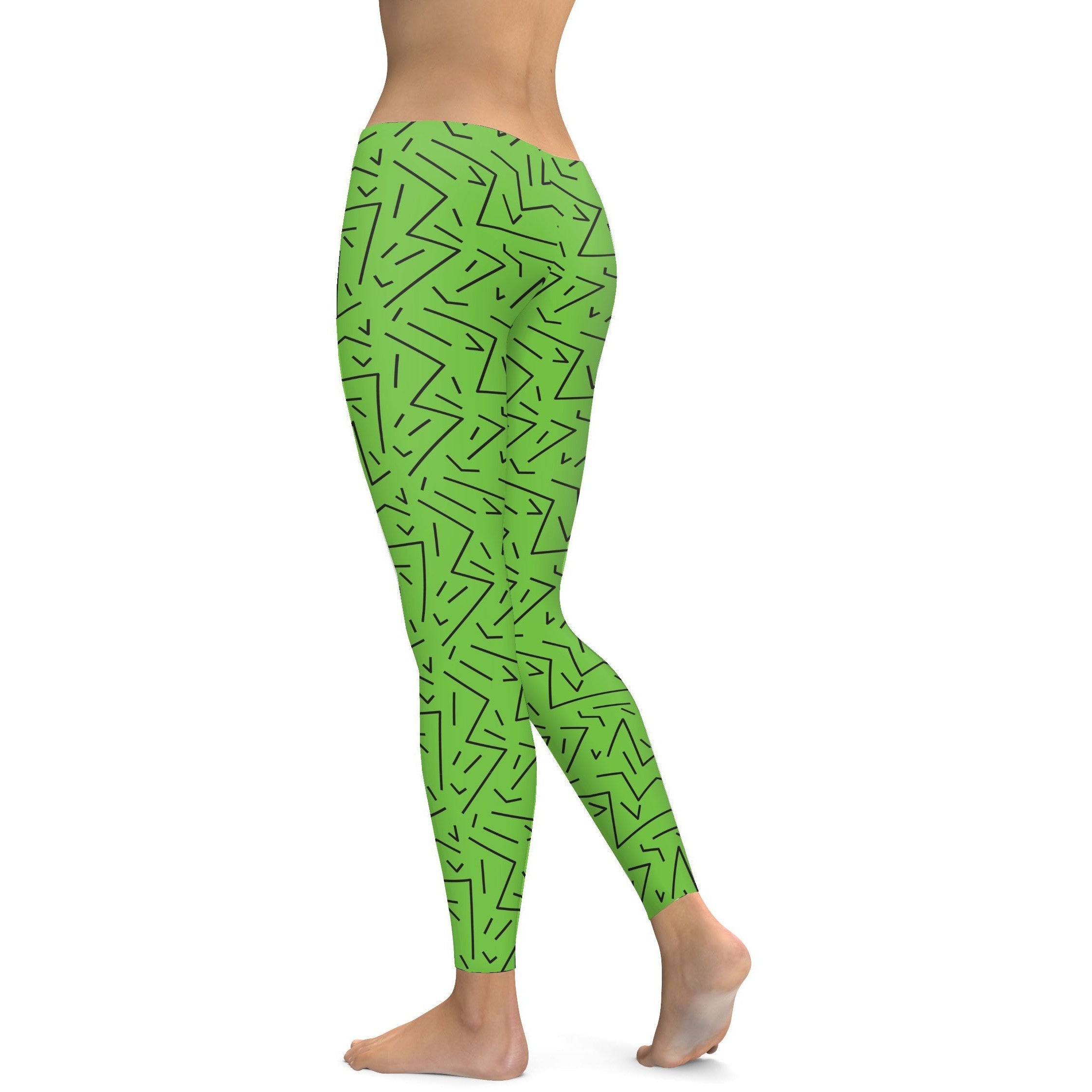 Green Black Line Leggings Gearbunch