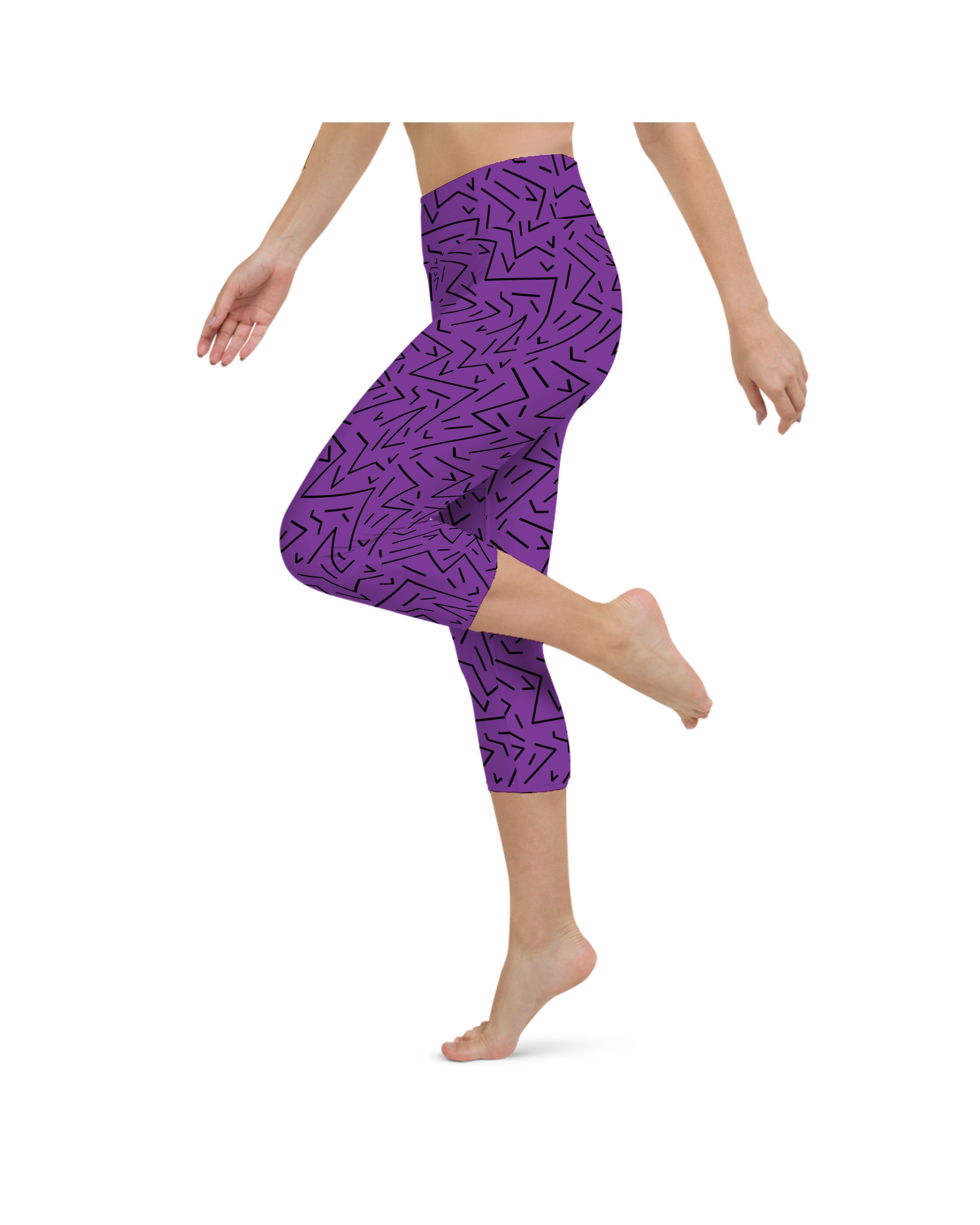 Purple Black Line Yoga Capris Gearbunch