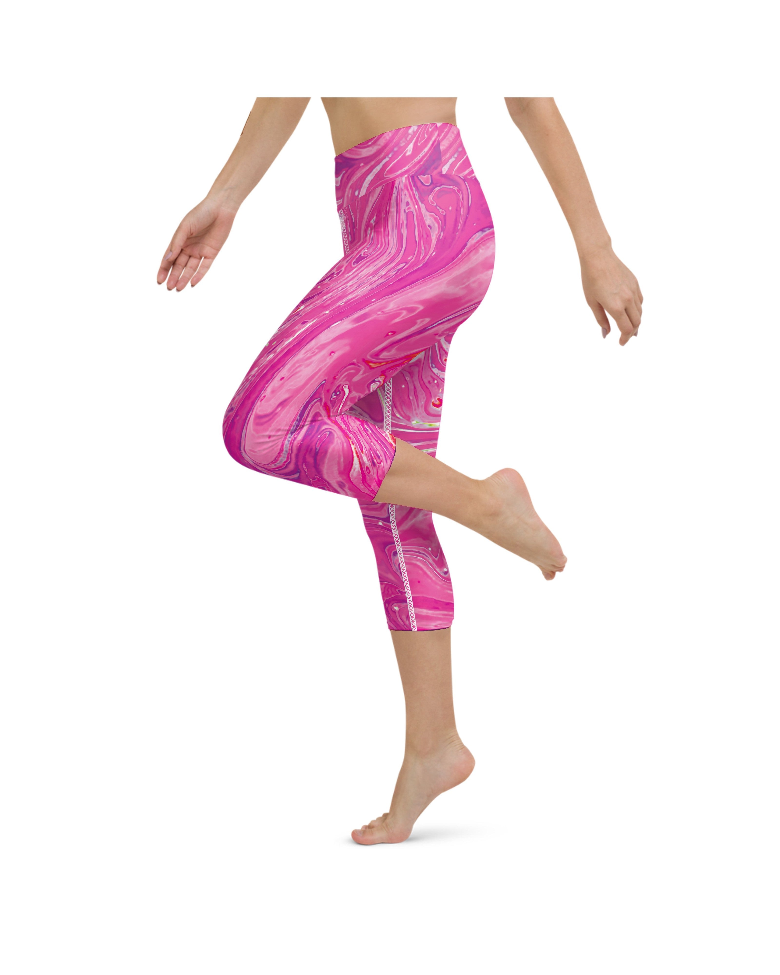 Pink Swirl Yoga Capris Gearbunch