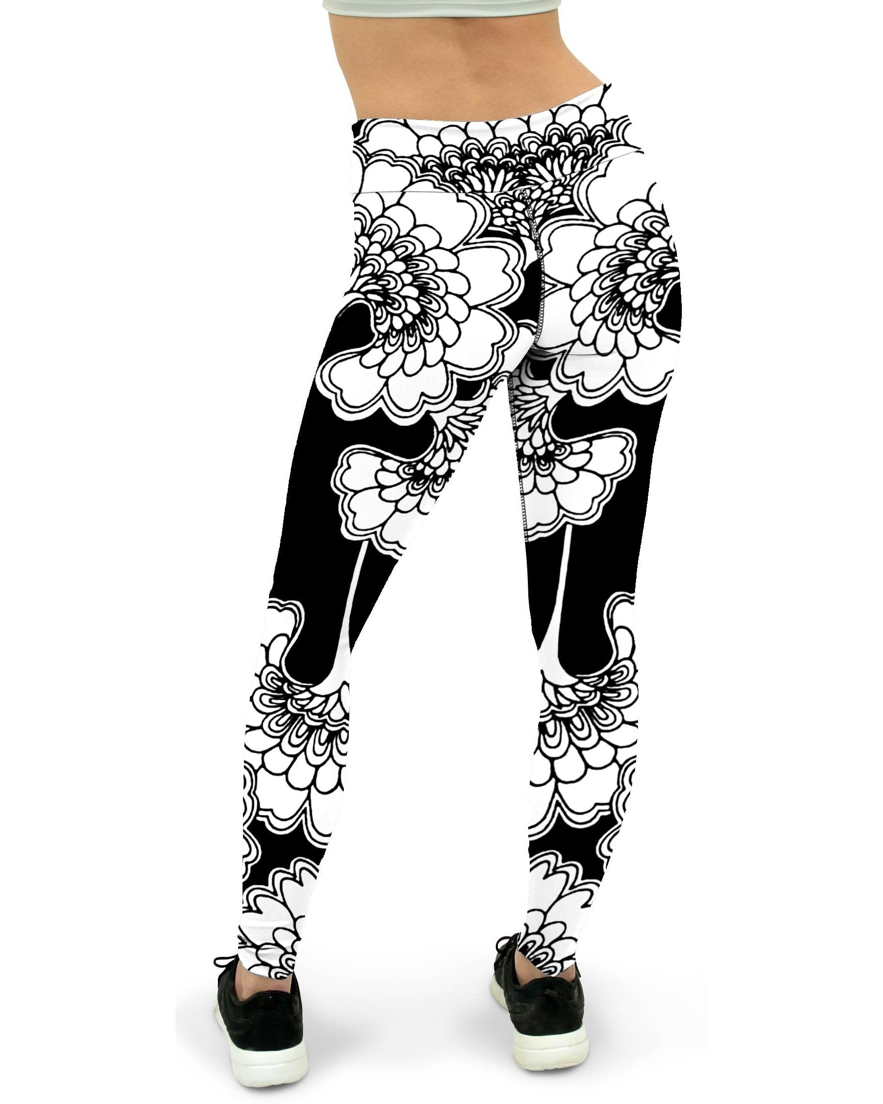 Japanese Floral Yoga Pants Gearbunch
