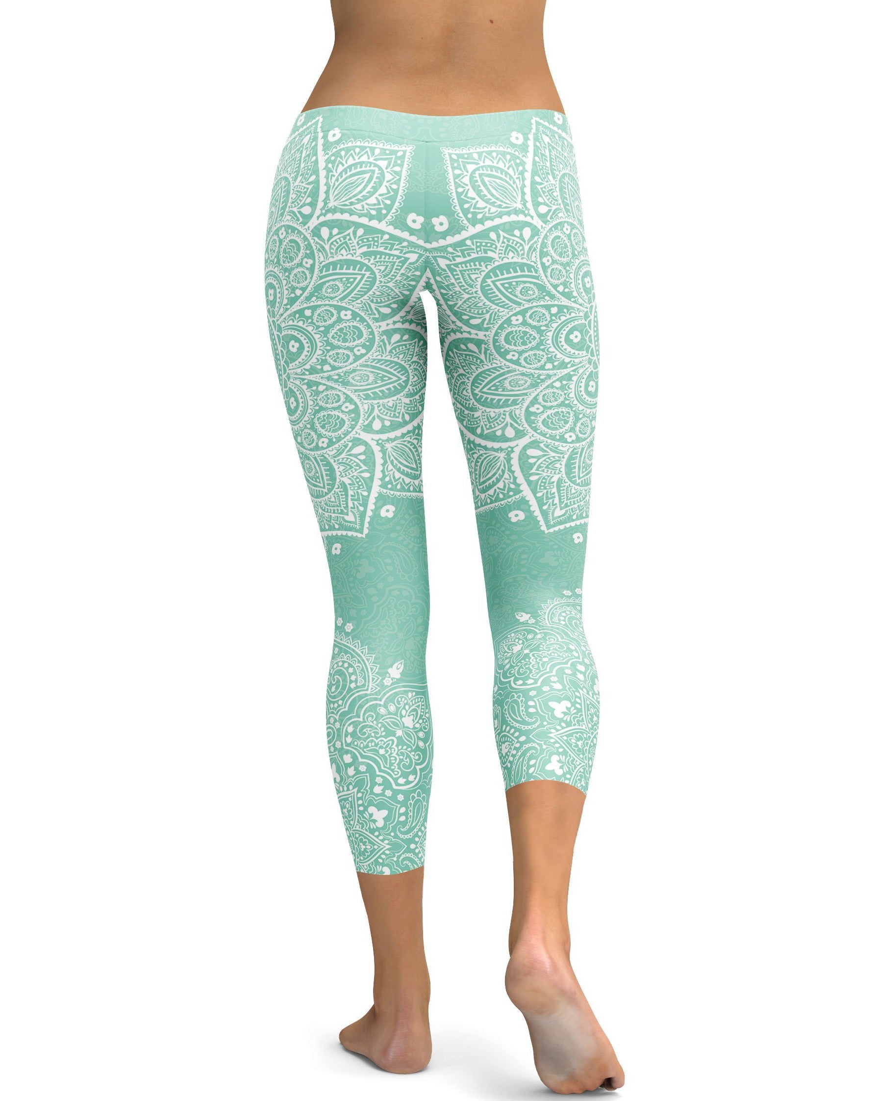 Mint Green Mandala Capris