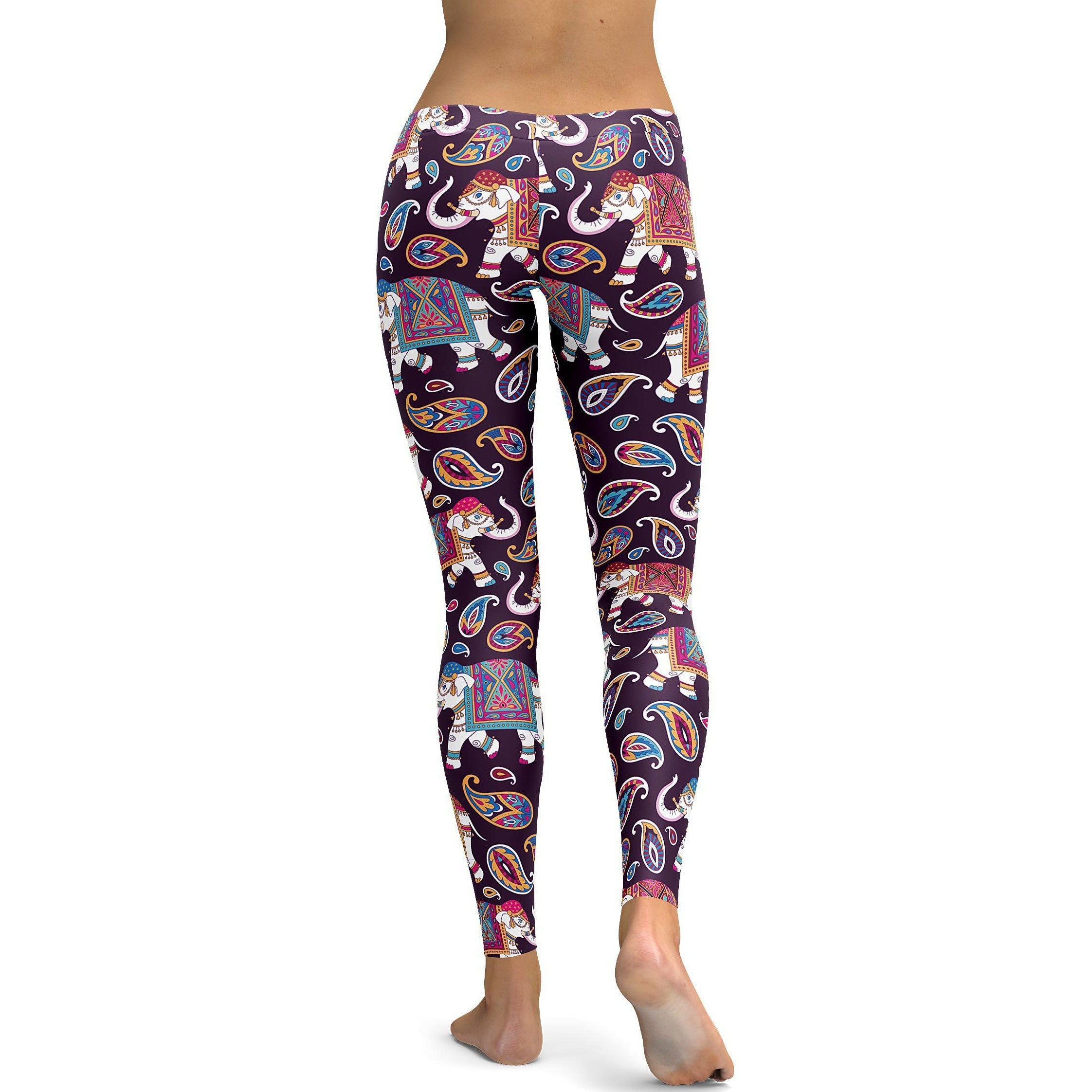 Indian Elephant Pattern Leggings - GearBunch Leggings / Yoga Pants