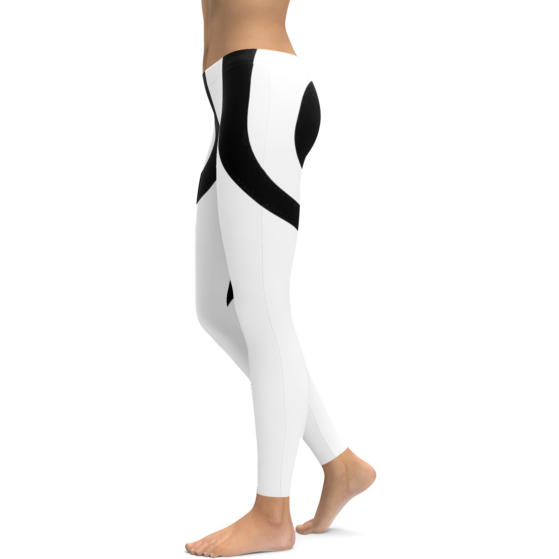 Black Heart Shaped White Leggings 