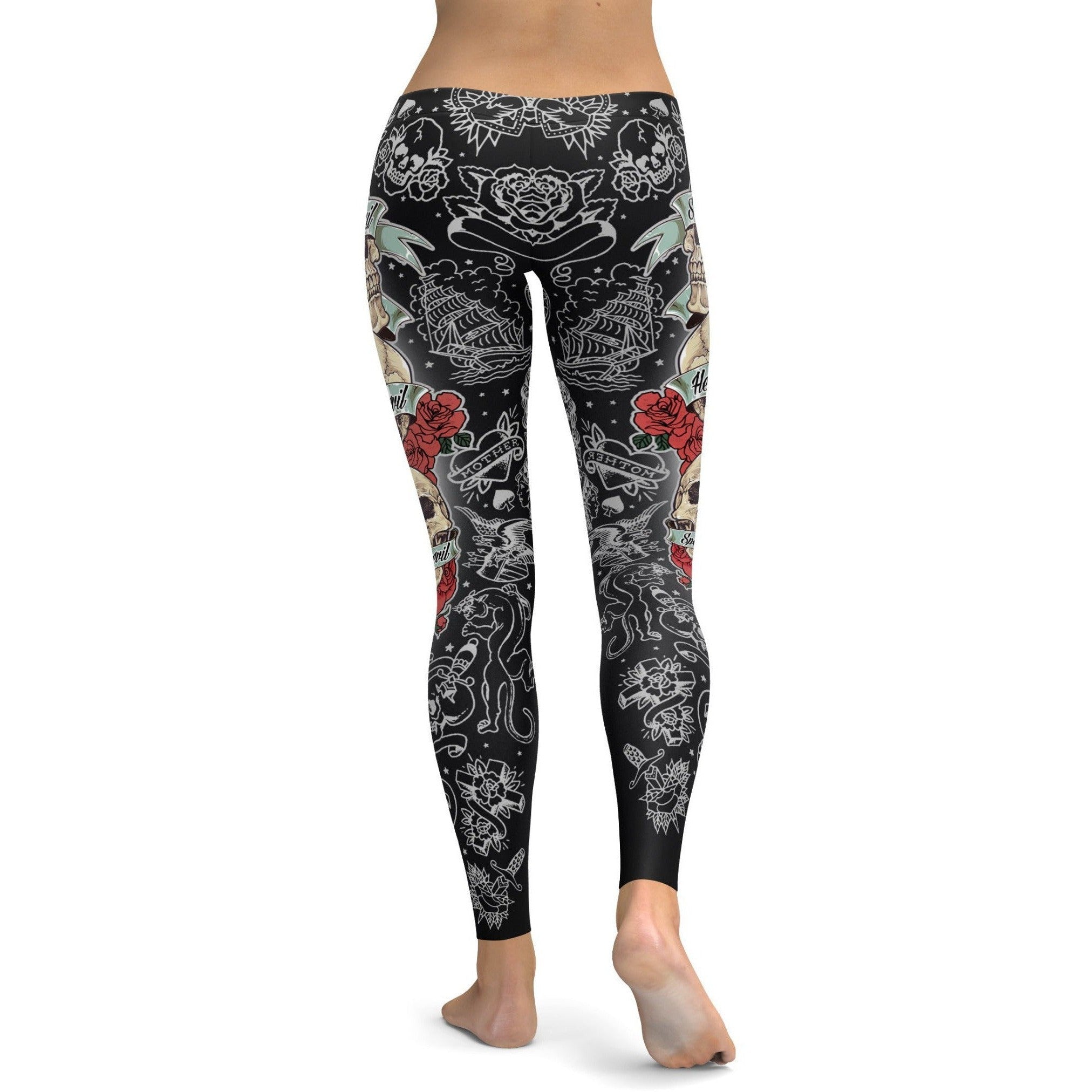 GearBunch - See no evil, Hear no evil, Speak no evil Black Leggings 