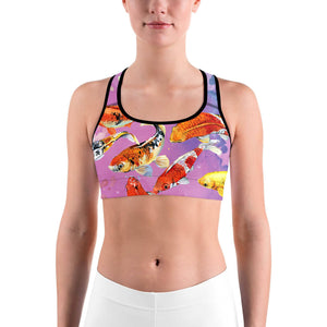 Watercolor Koi Fish Sports bra