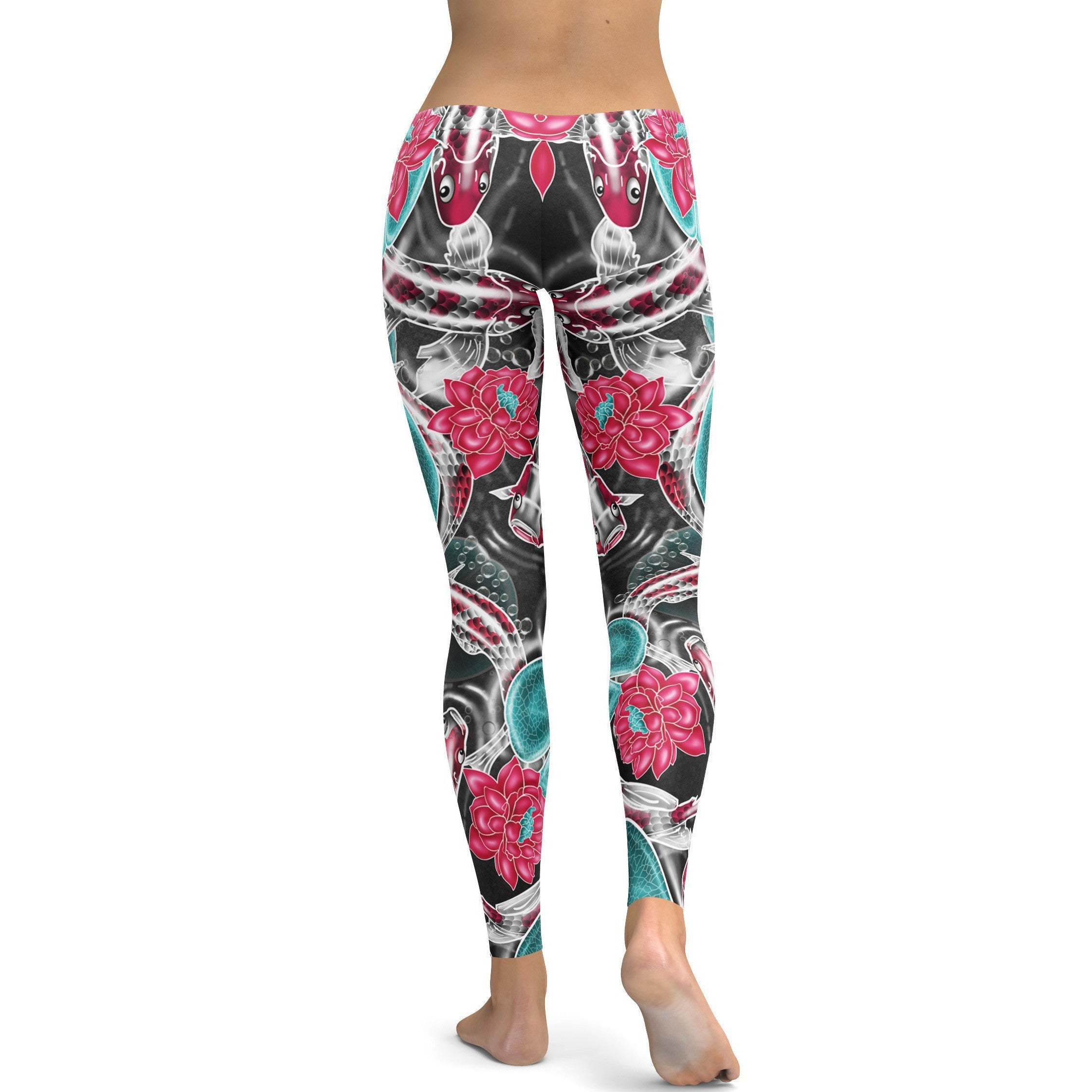 Colorful Koi Fish Leggings - GearBunch Leggings / Yoga Pants