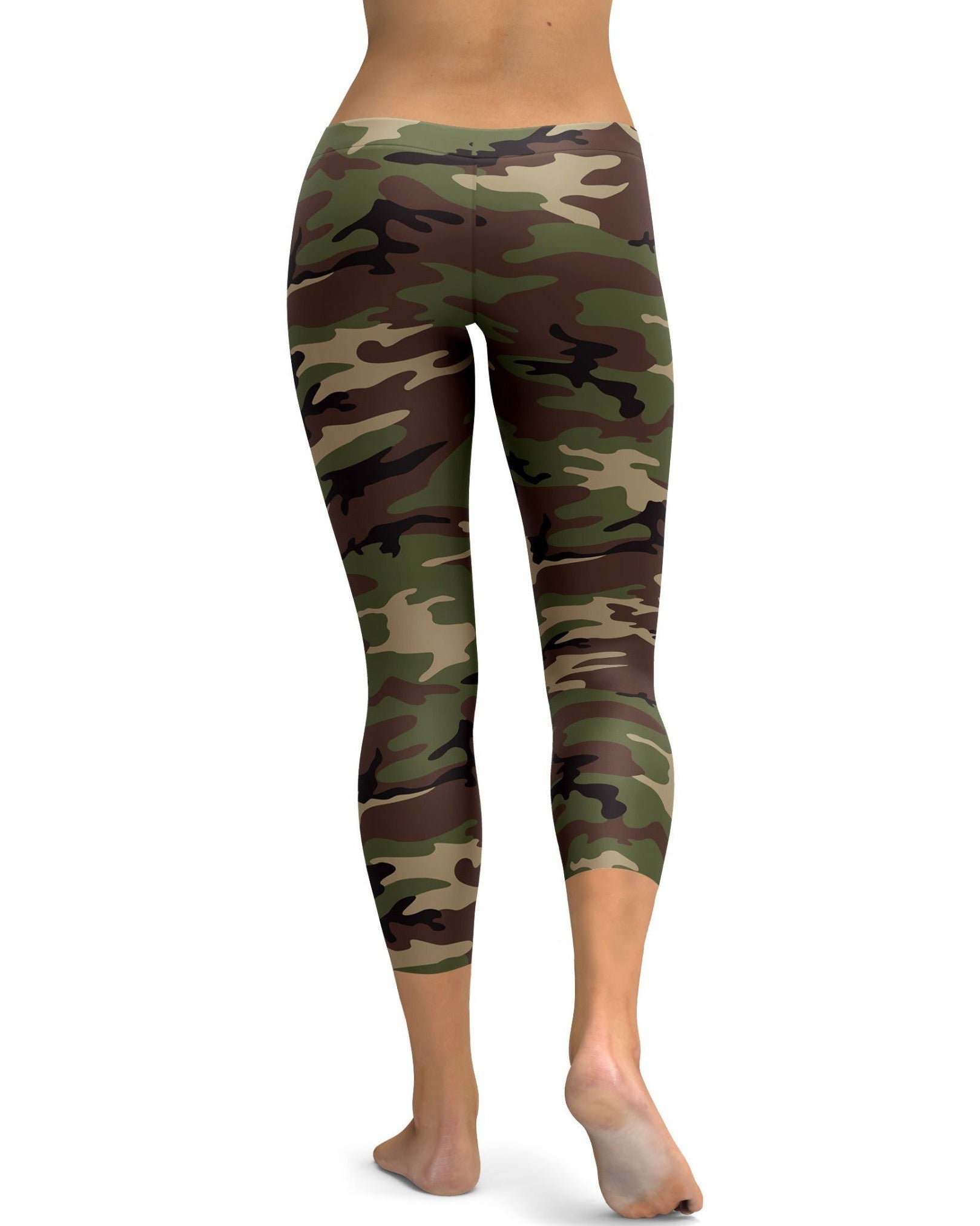 womens camouflage Capri leggings for workout and yoga