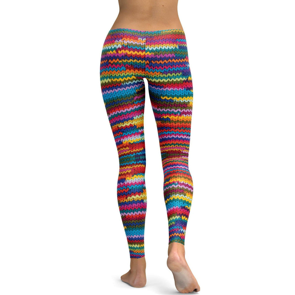 Colorful Knitted Pattern Leggings