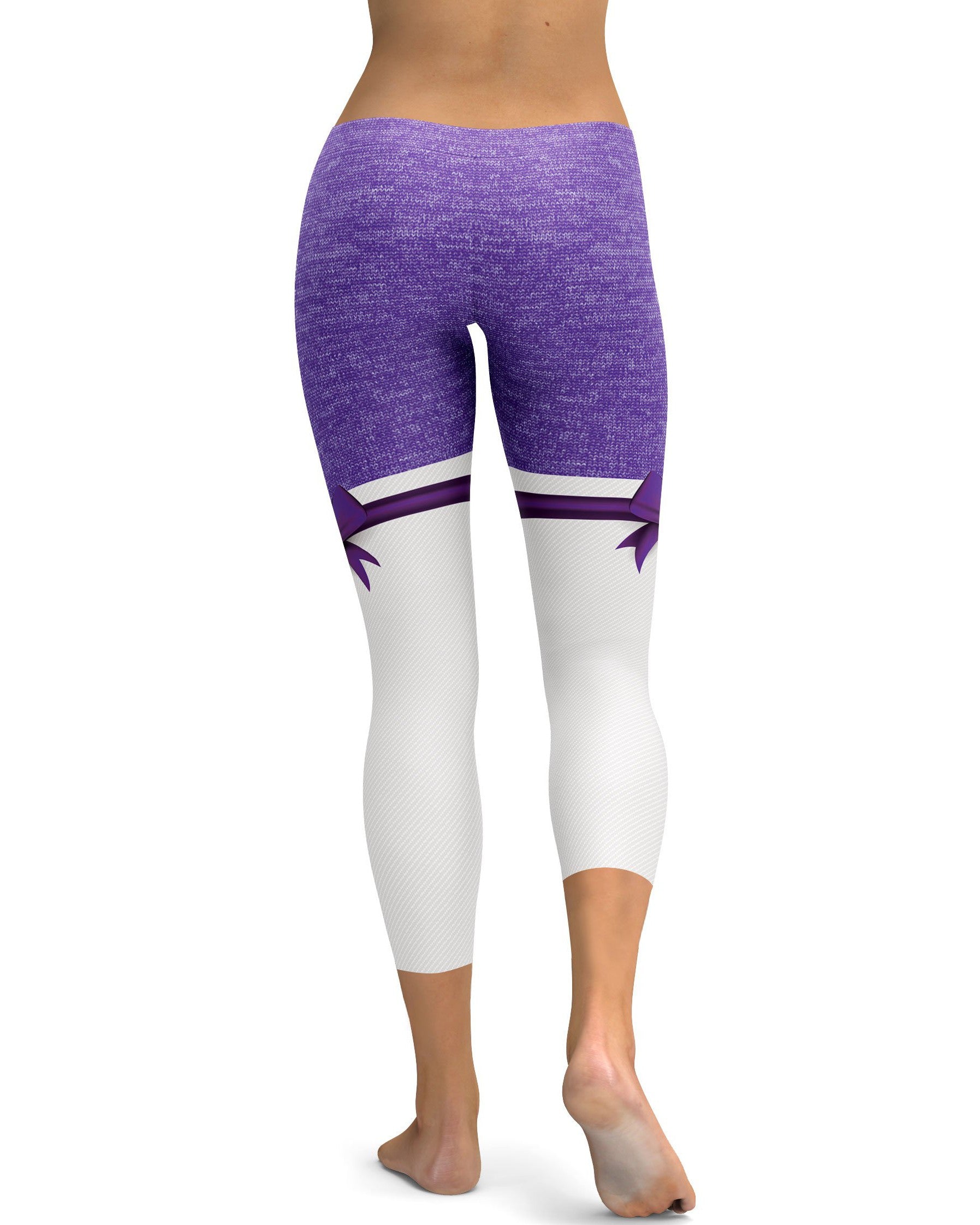 Purple Heathered Thigh High Bow Capris