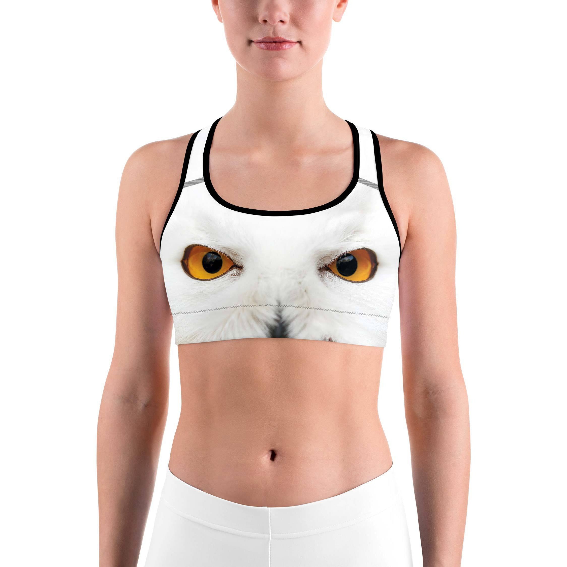 Snowy Owl Eyes Sports bra