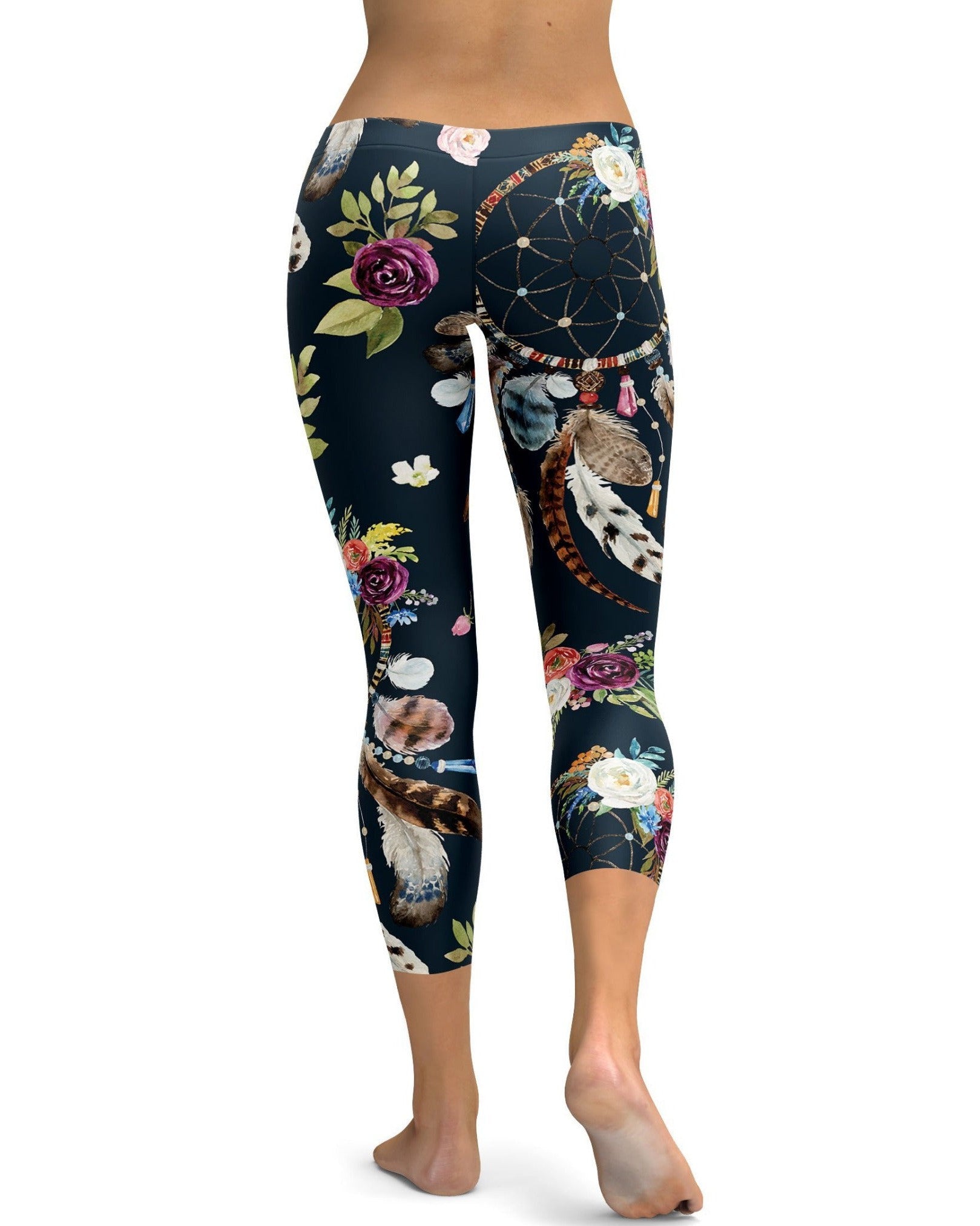 GearBunch - Boho Dreamcatcher and Flowers Capris 