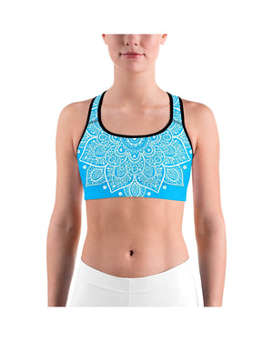 Cyan Blue Mandala Sports bra