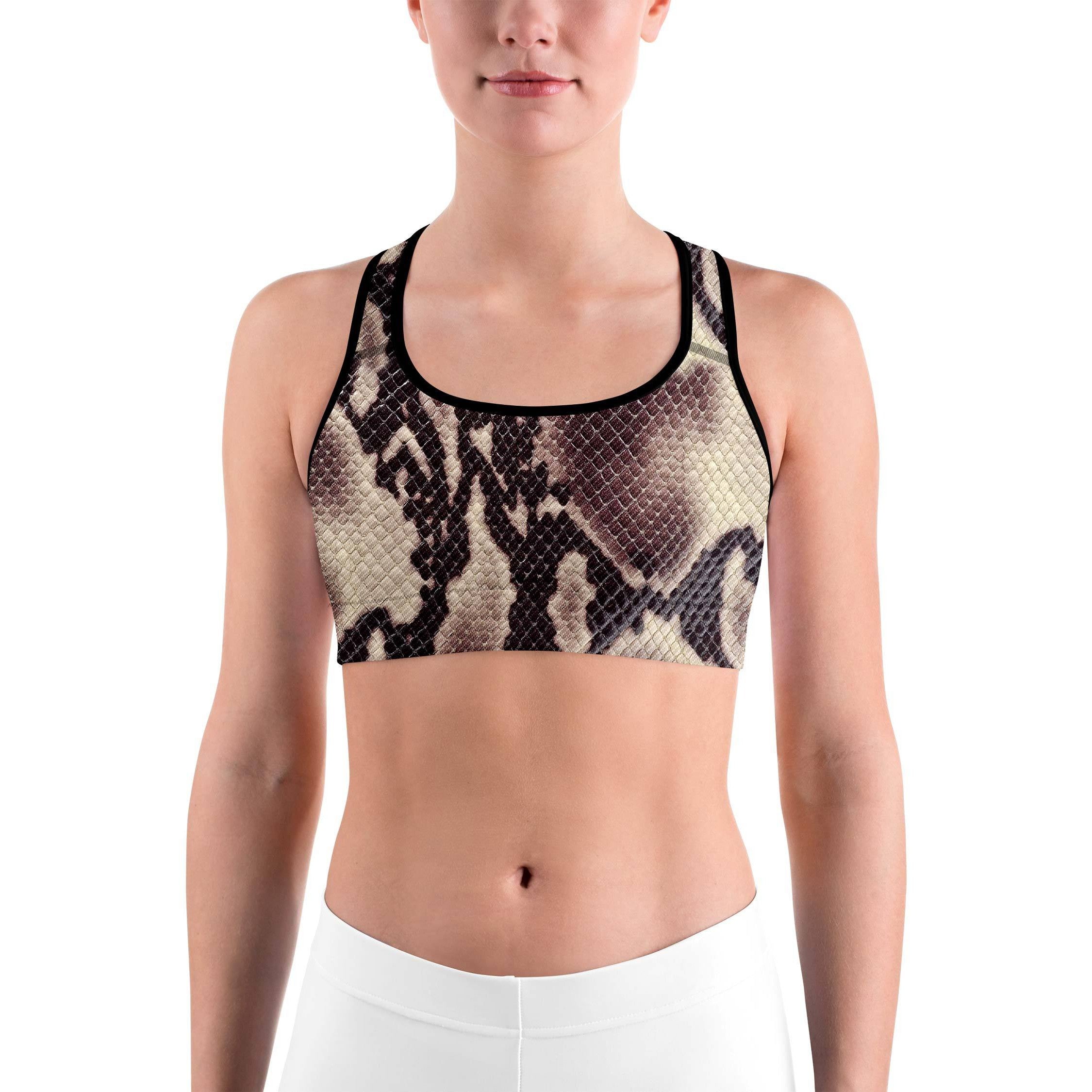 Anaconda Snake Skin Sports bra - GearBunch Leggings / Yoga Pants