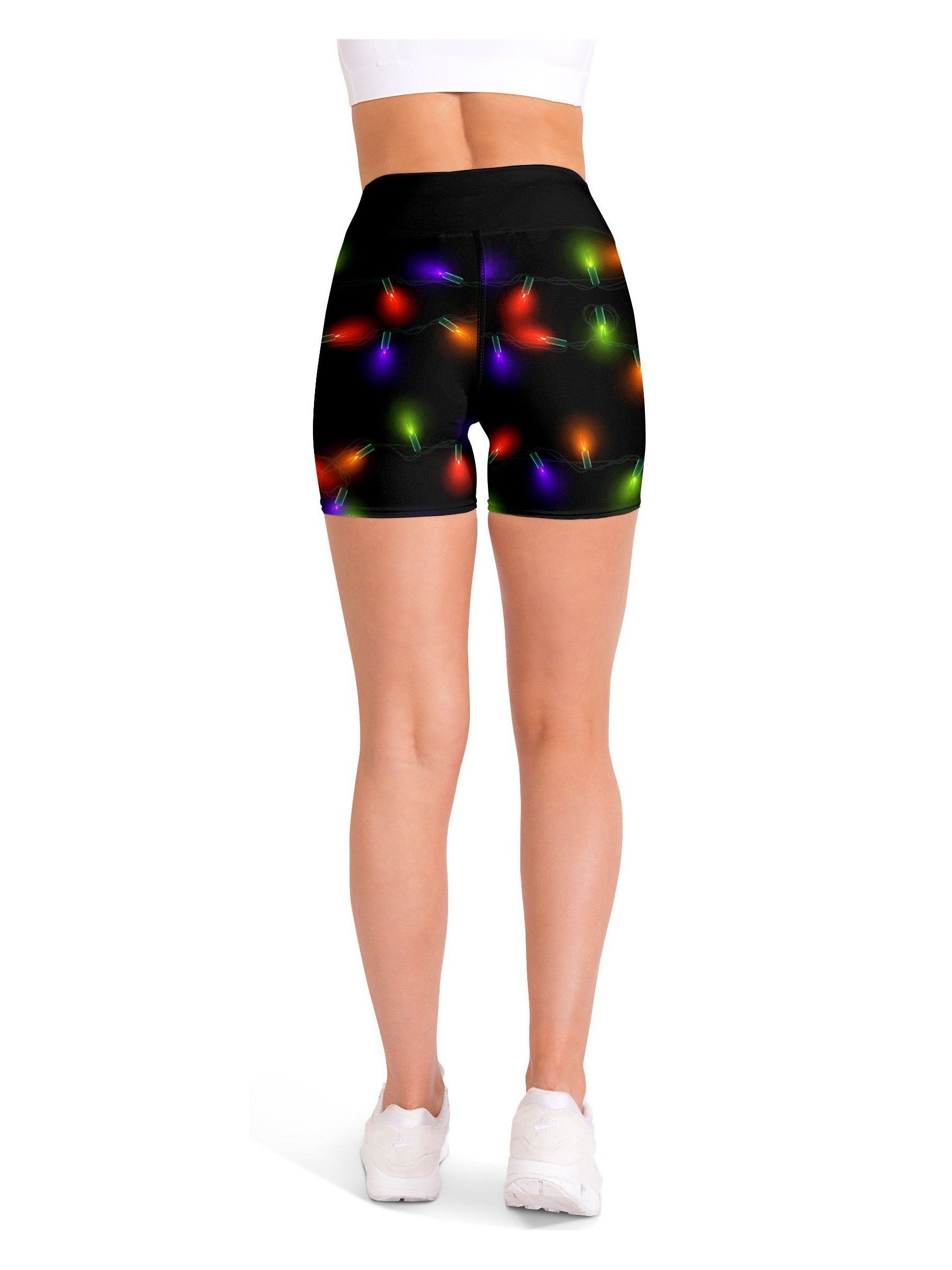 Small Christmas Lights Yoga Shorts Gearbunch