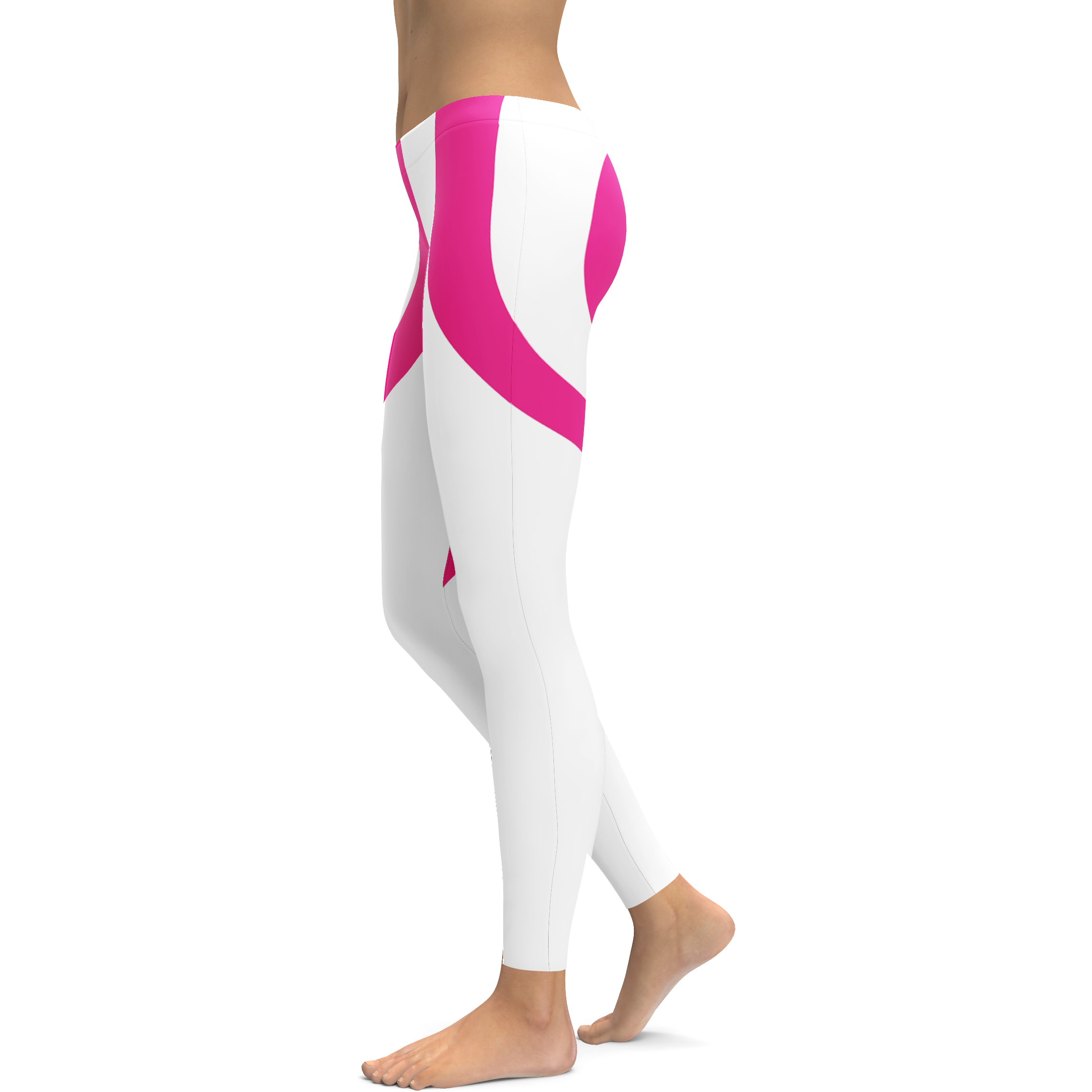 Pink Heart Shaped White Leggings - Gearbunch