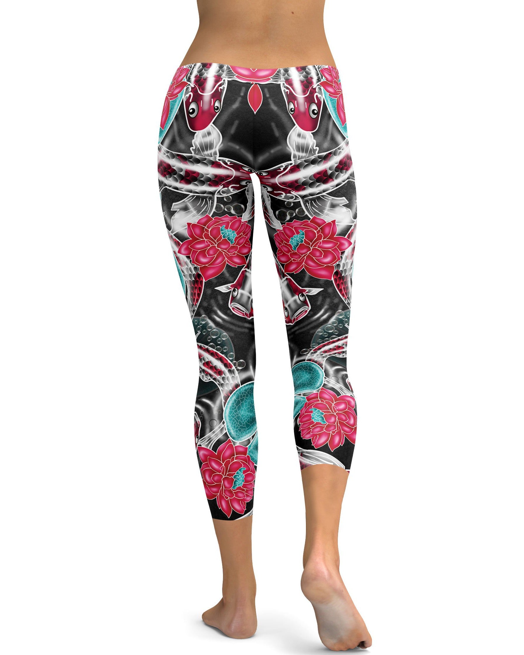 Colorful Koi Fish Capris - GearBunch Leggings / Yoga Pants