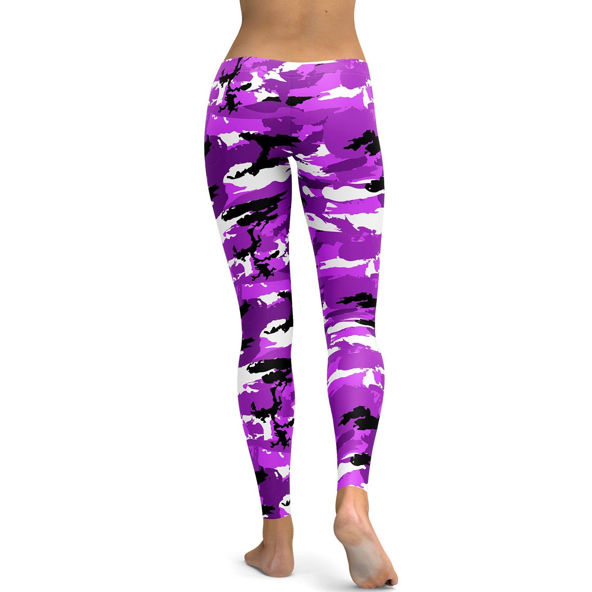 Purple Camo Leggings - GearBunch Leggings / Yoga Pants