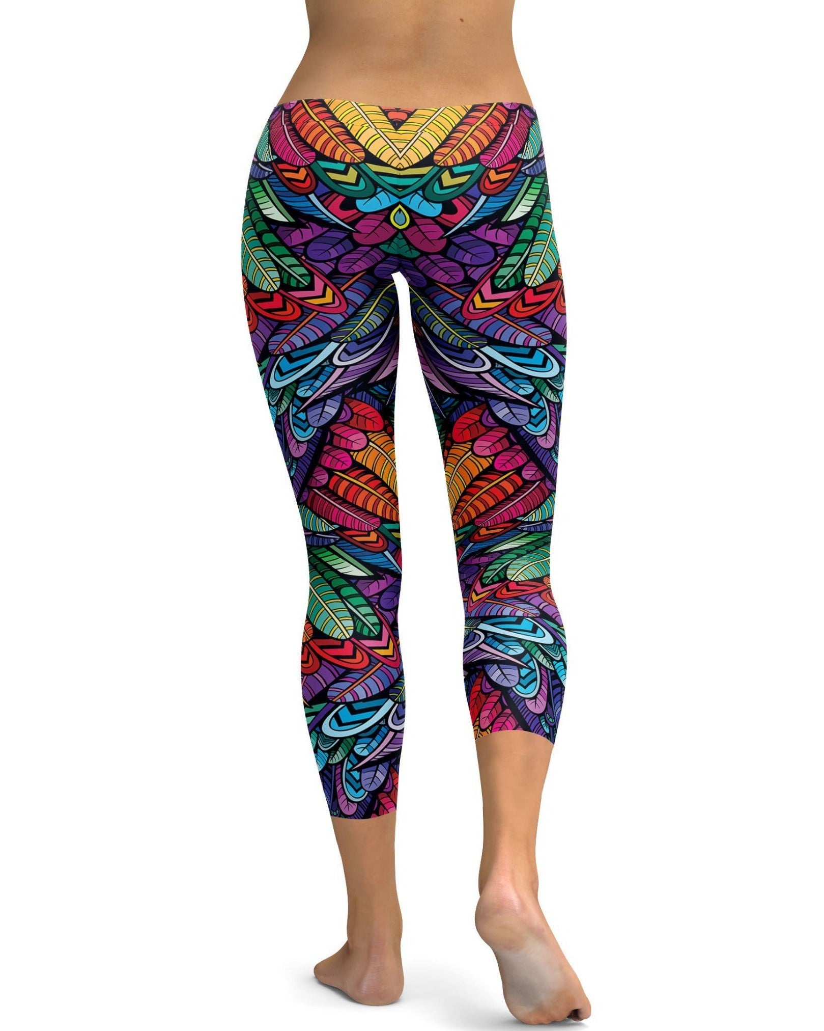 GearBunch - Colorful Feathers Capris 