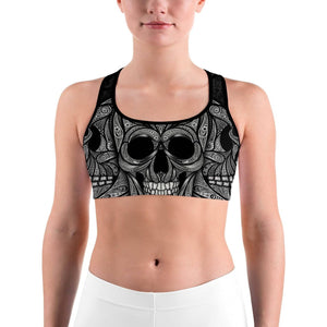 Ornamental Skull Sports bra - Gearbunch