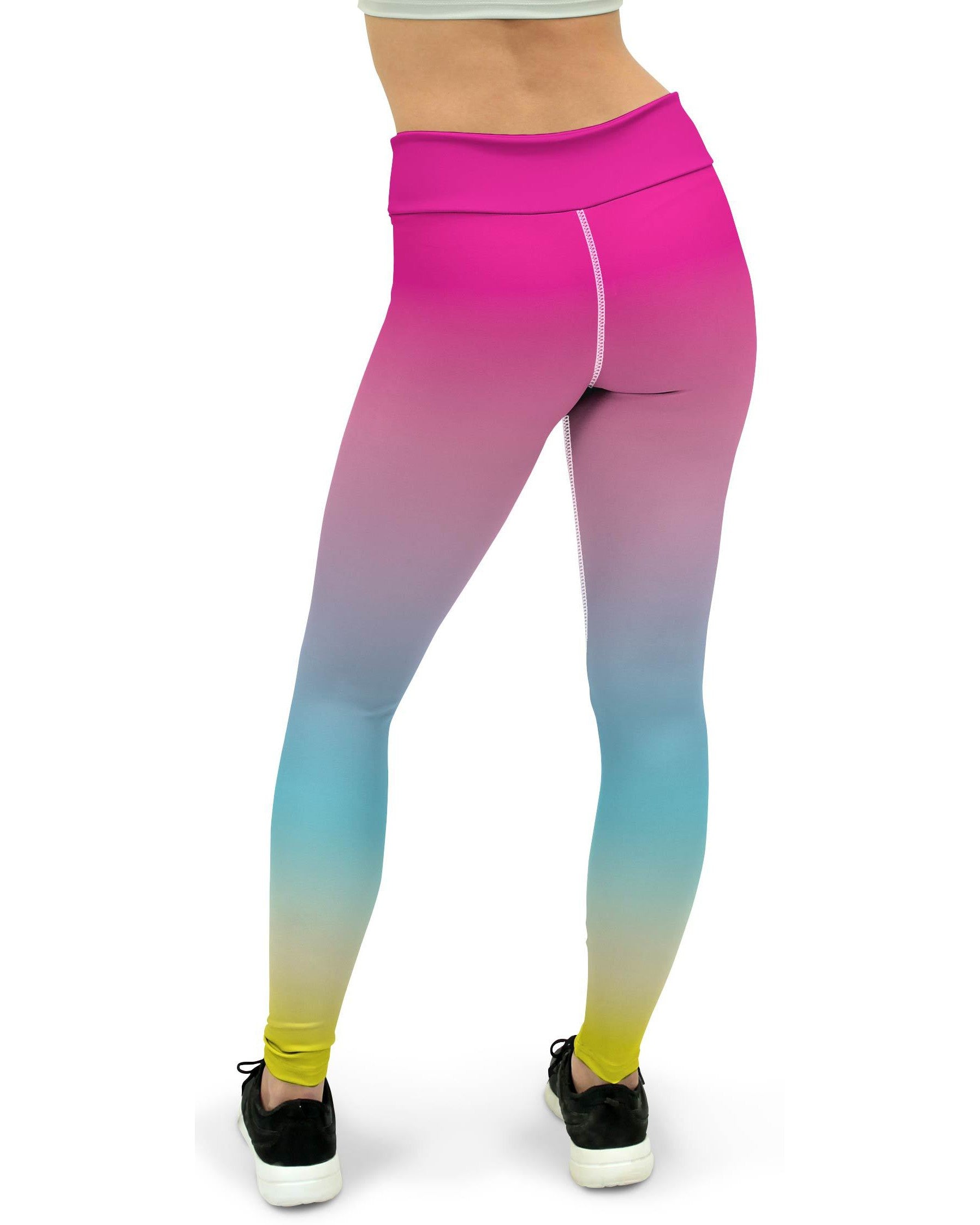 Ombre Pink to Yellow Yoga Pants