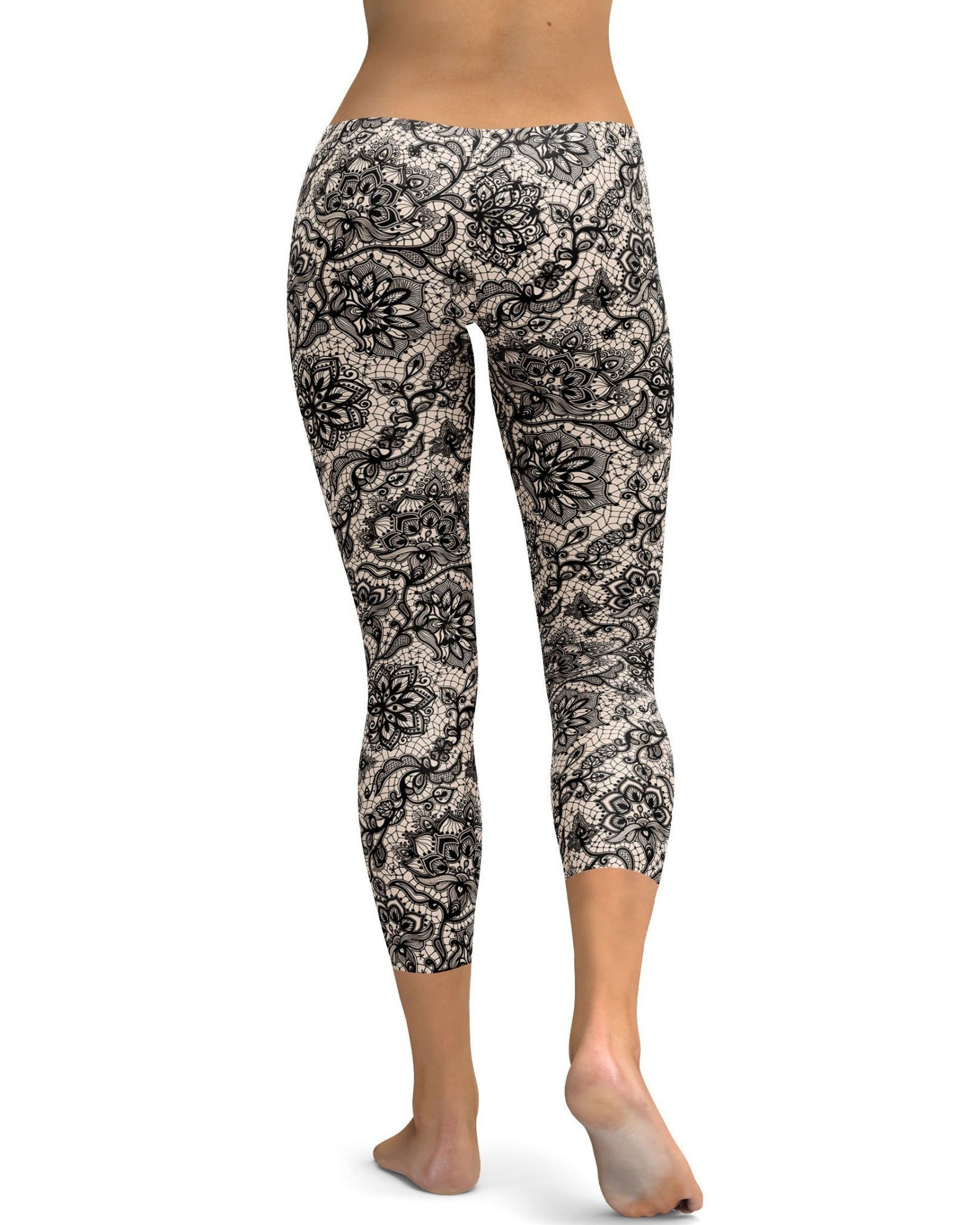 Black Faux Lace Capris - GearBunch