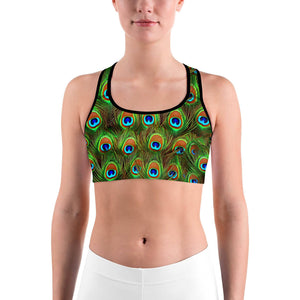 Peacock Feathered Sports Bra