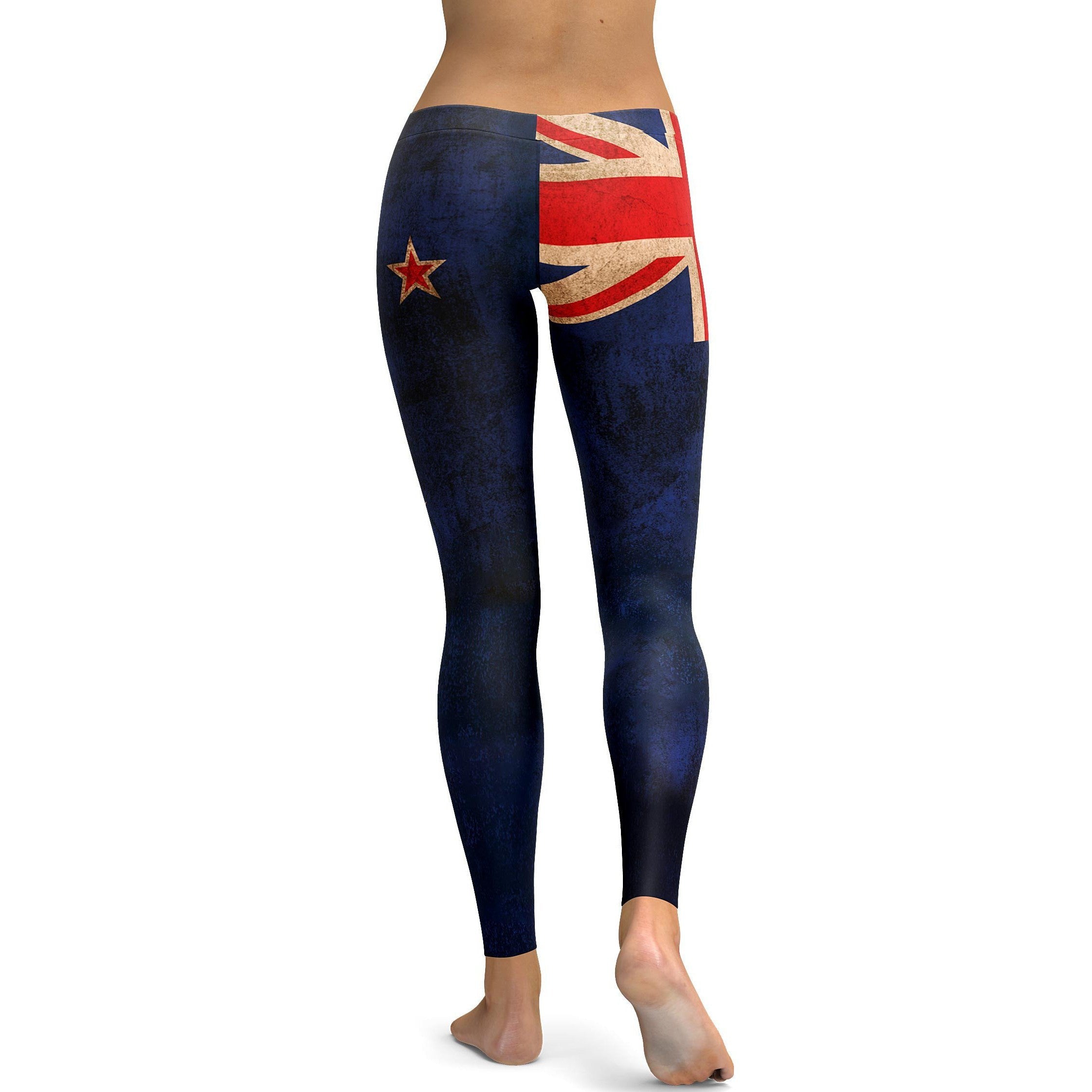 Grunge New Zealand Flag Leggings - GearBunch Leggings / Yoga Pants