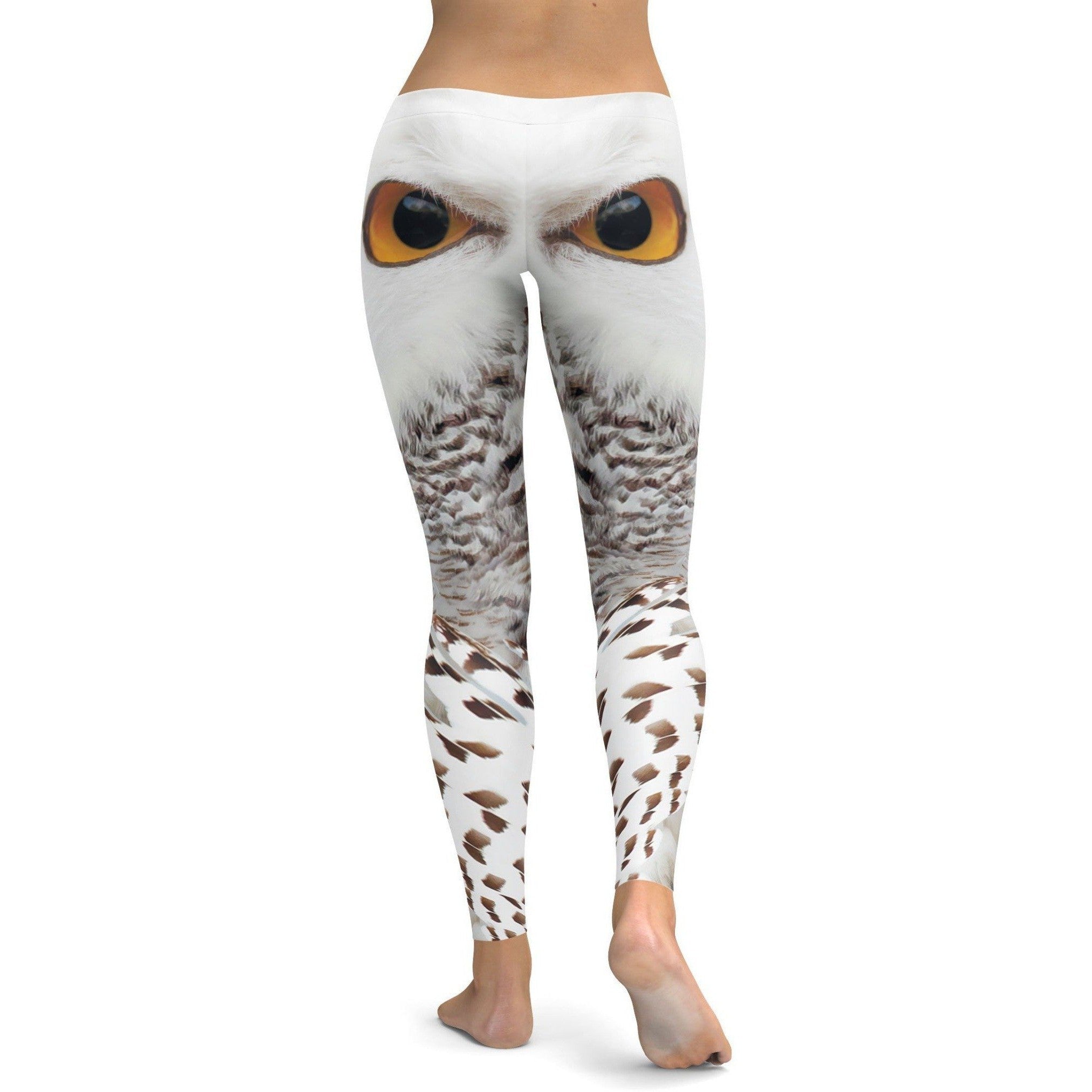 Womens workout and yoga Snowy Owl Eyes Leggings