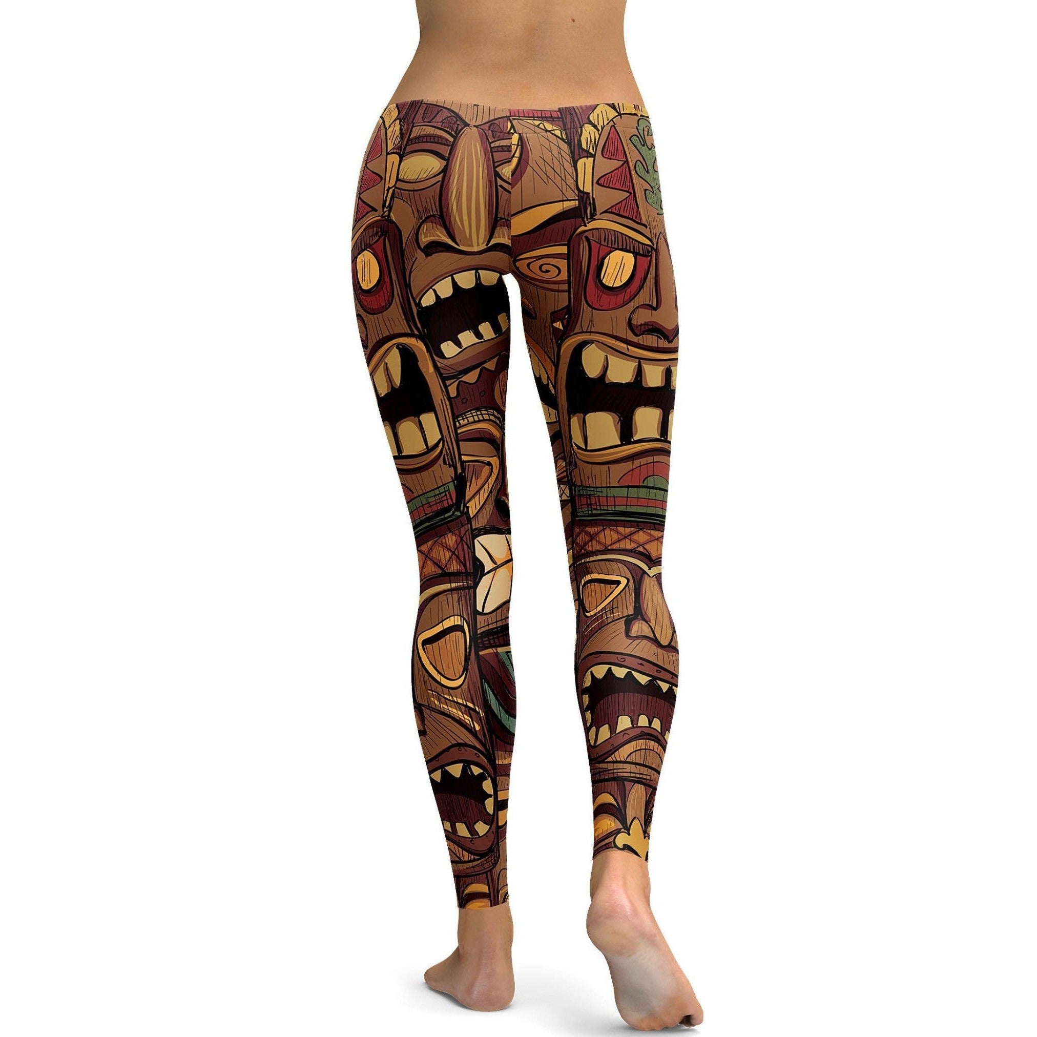 Gearbunch - Hawaiian Tiki Masks Leggings 