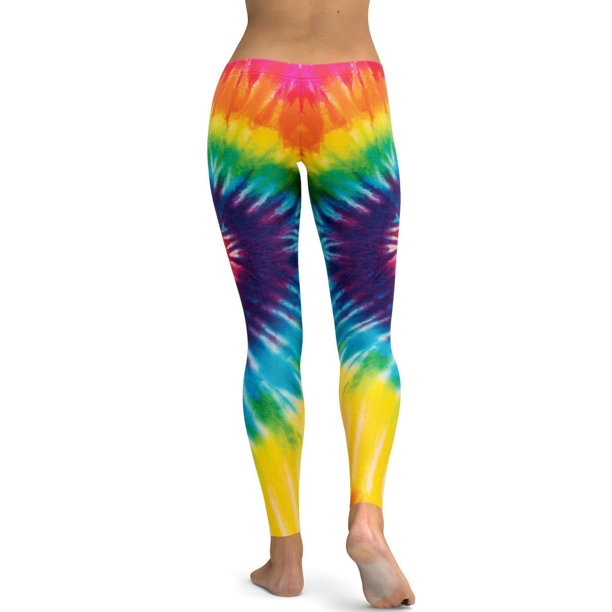 Womens Workout Yoga Tie Dye Swirl Leggings Yellow/Blue | Gearbunch.com