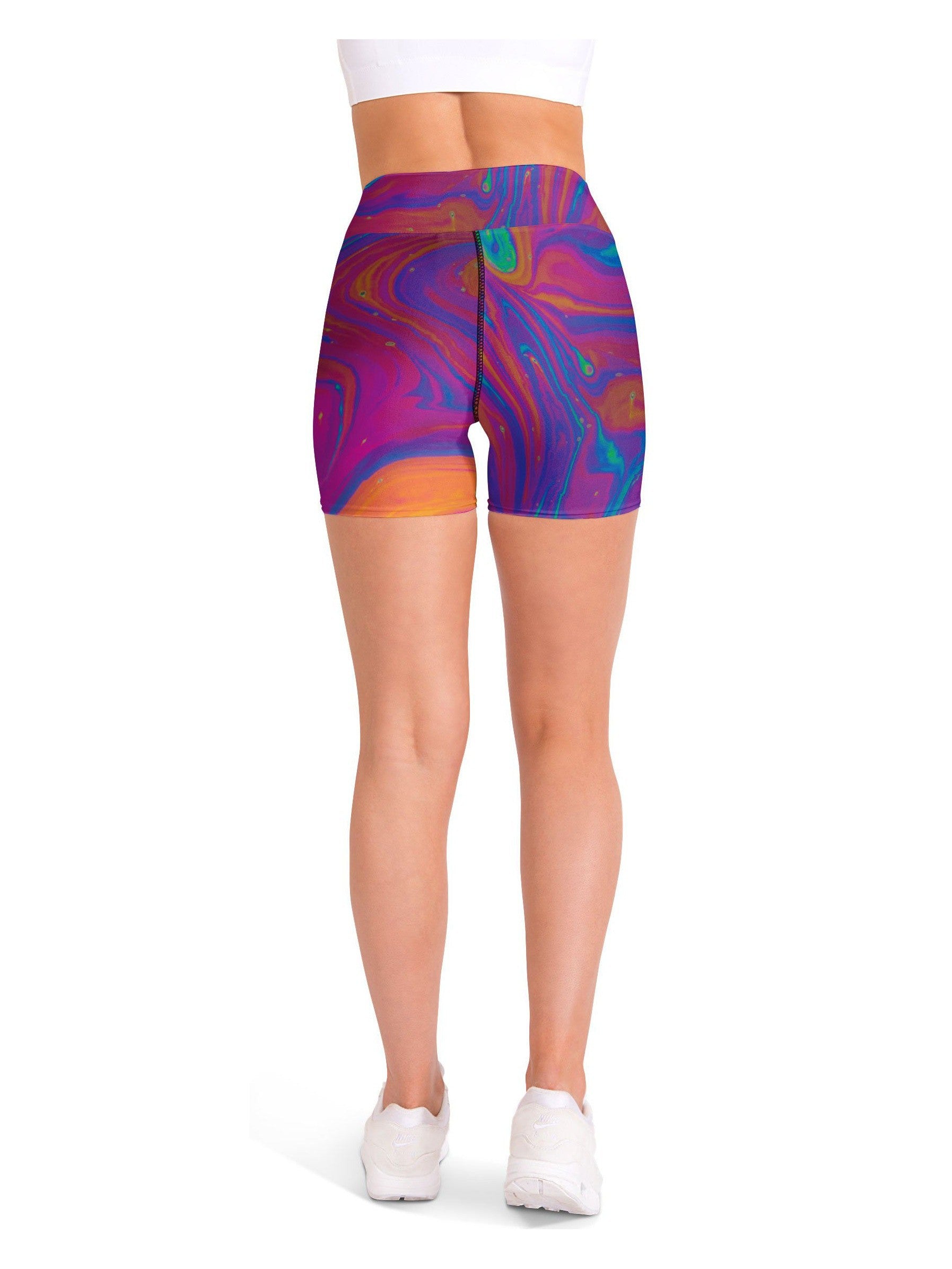 Colorful Splash Yoga Shorts Gearbunch