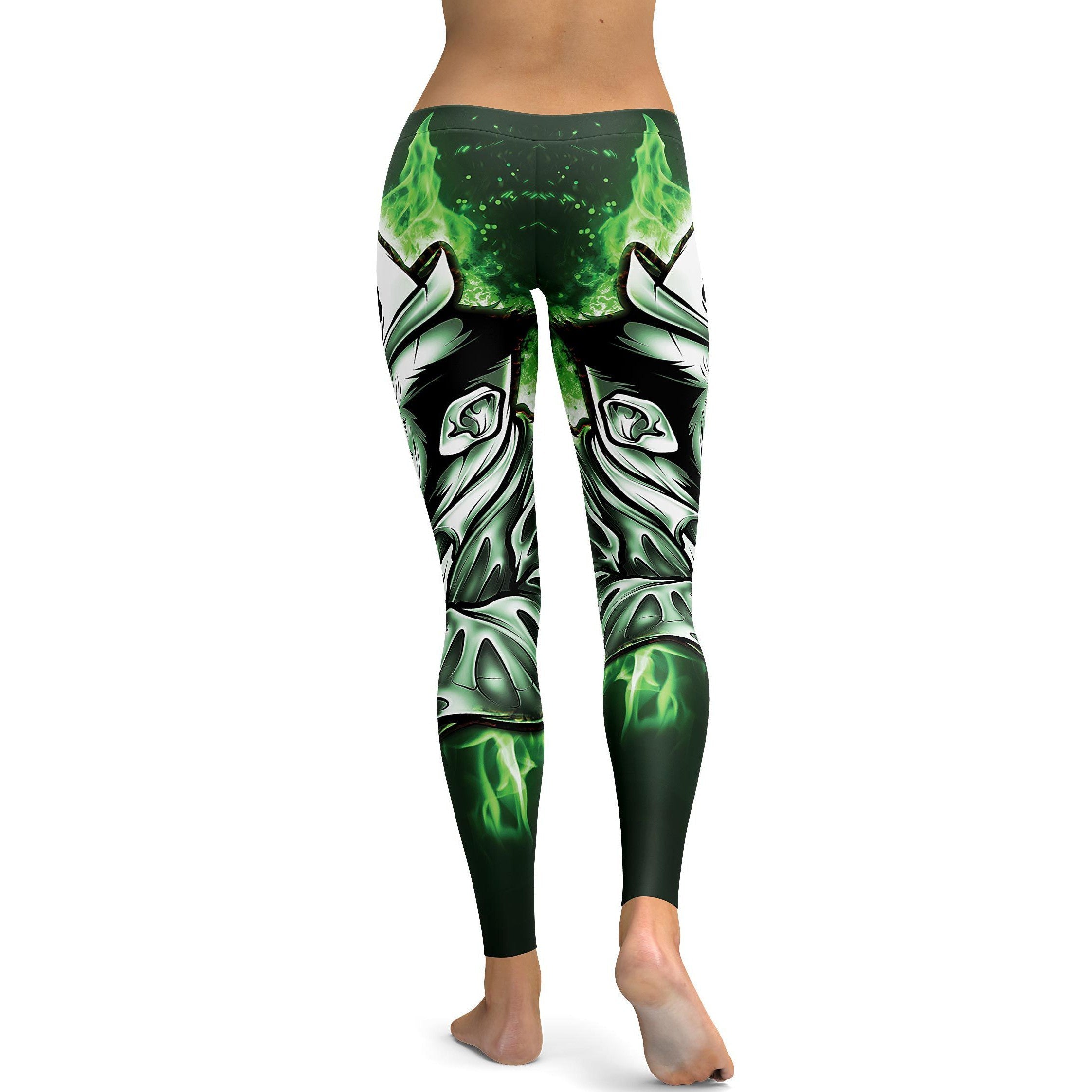 Womens Workout Yoga Leprechaun Leggings Green/White/Black | Gearbunch.com