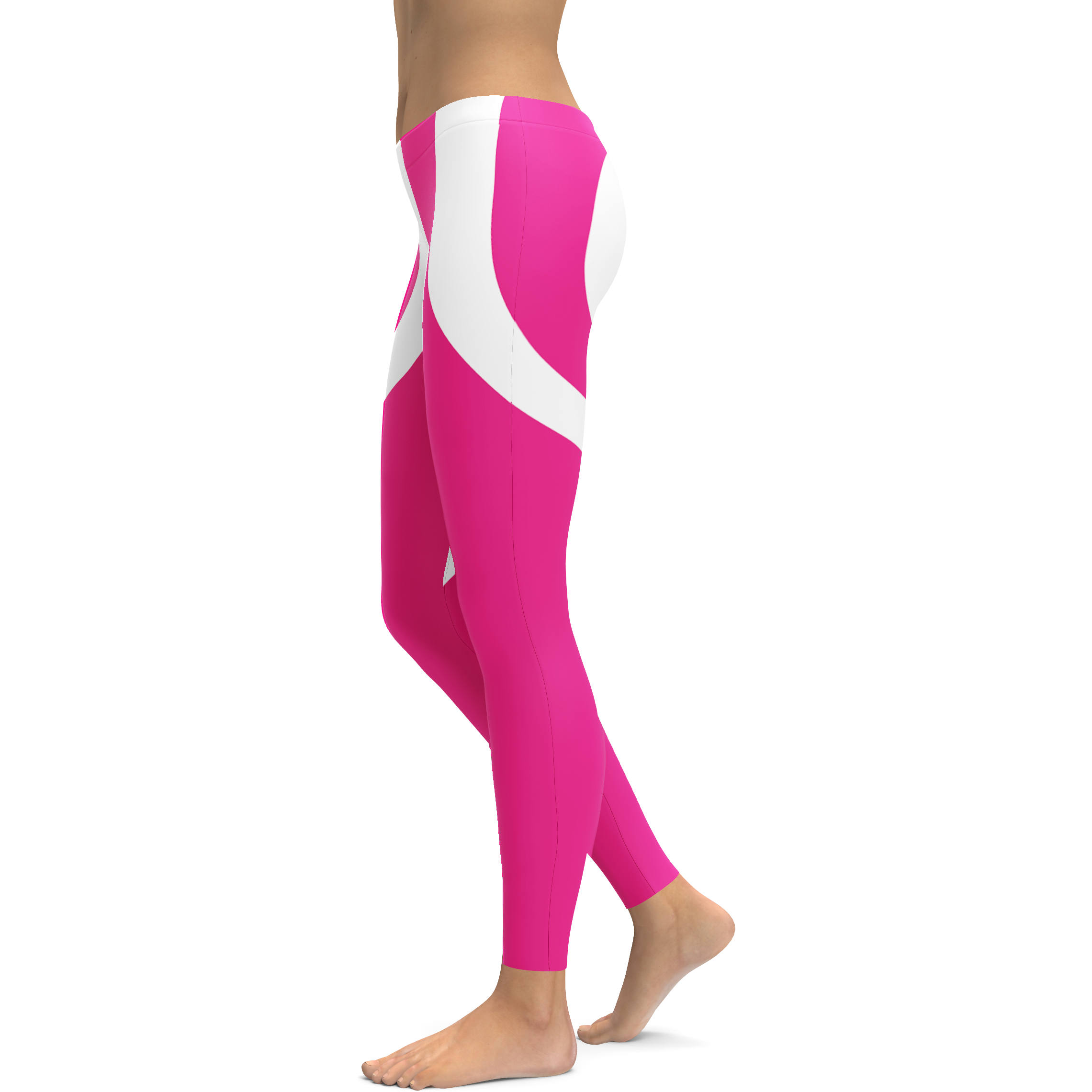 White Heart Shaped Pink Leggings - Gearbunch