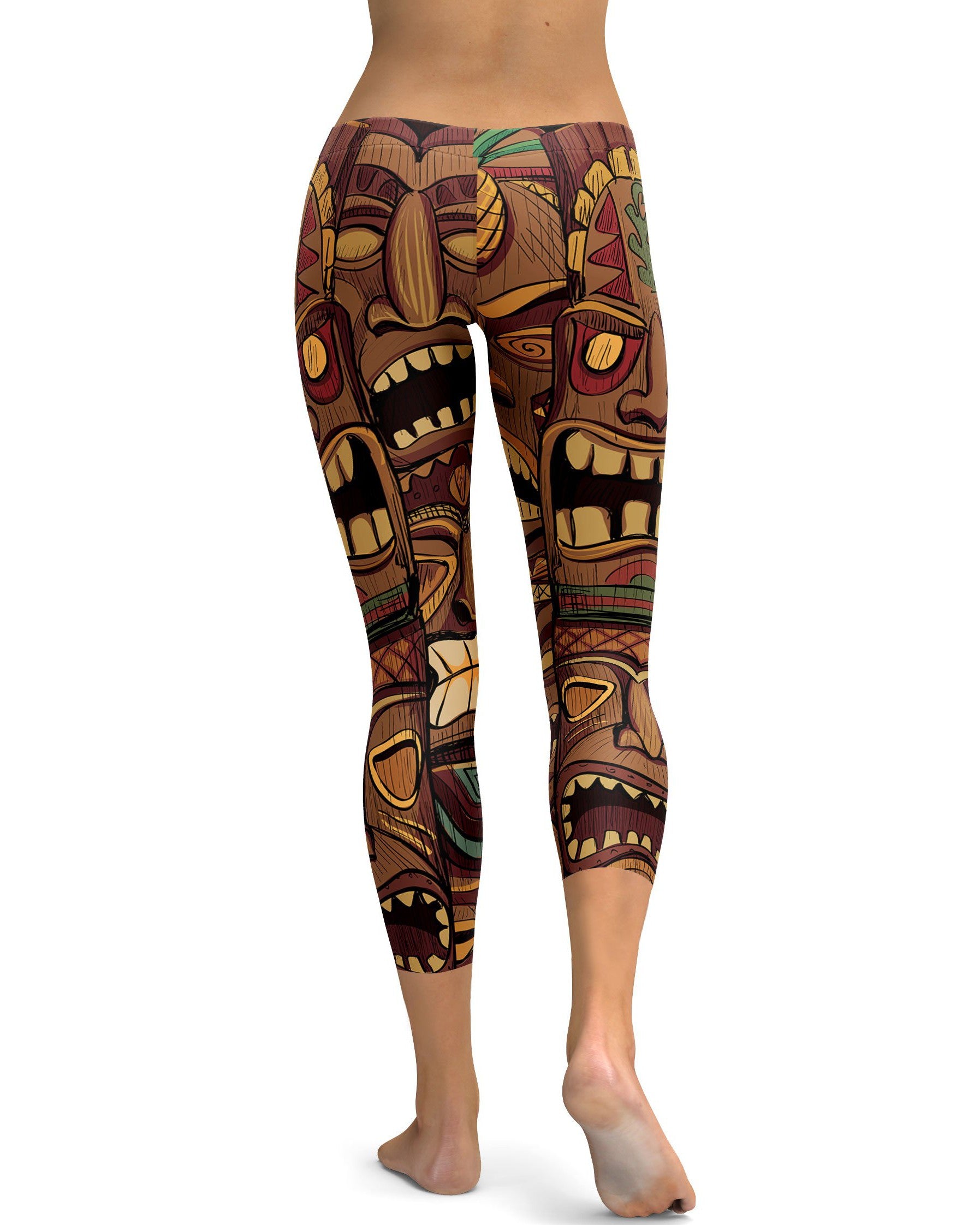 Hawaiian Tiki Masks Capris