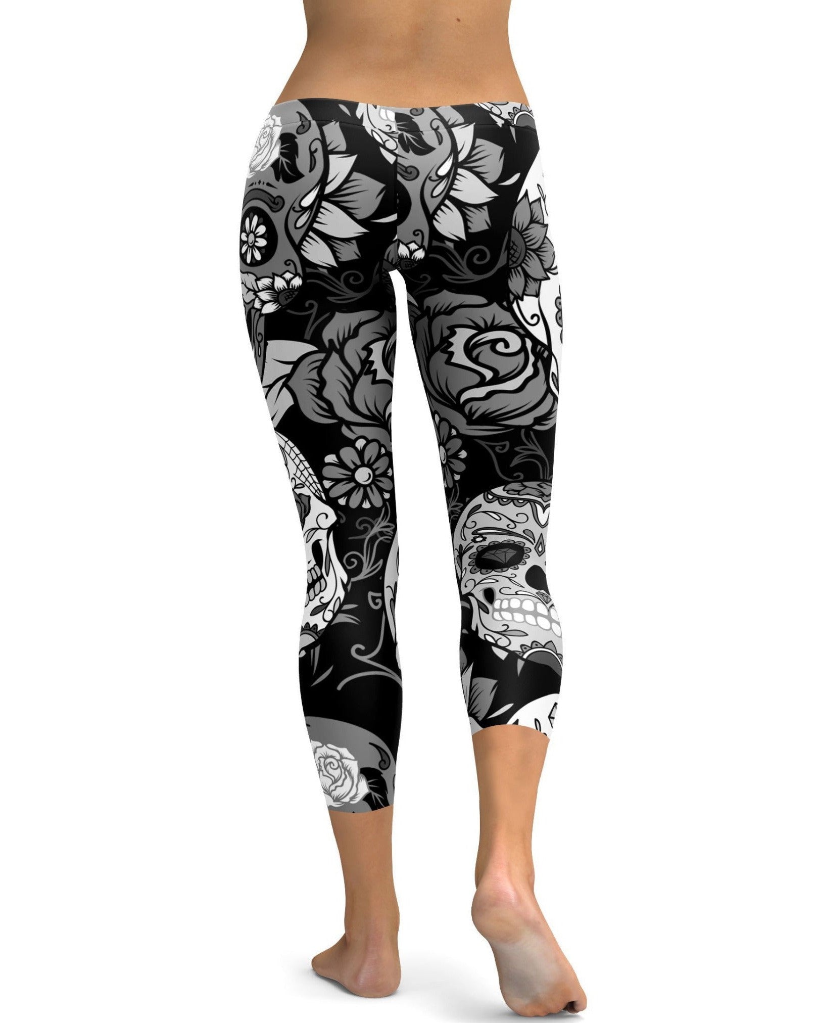 GearBunch - Black & White Sugar Skull Capris