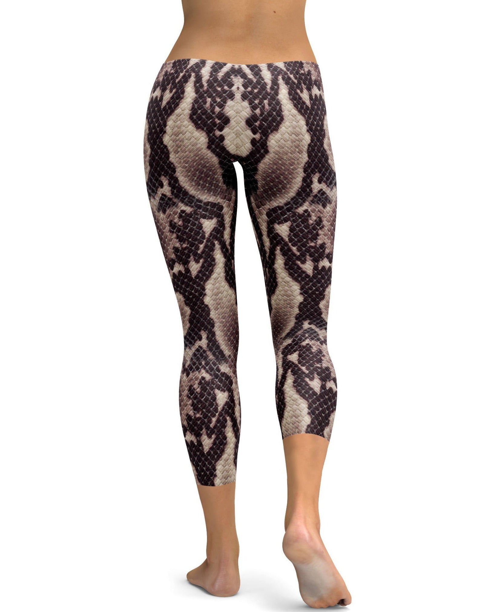 Anaconda Snake Skin Capris - GearBunch Leggings / Yoga Pants