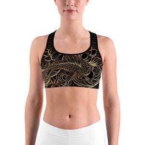 Golden Oriental Koi Fish Sports bra