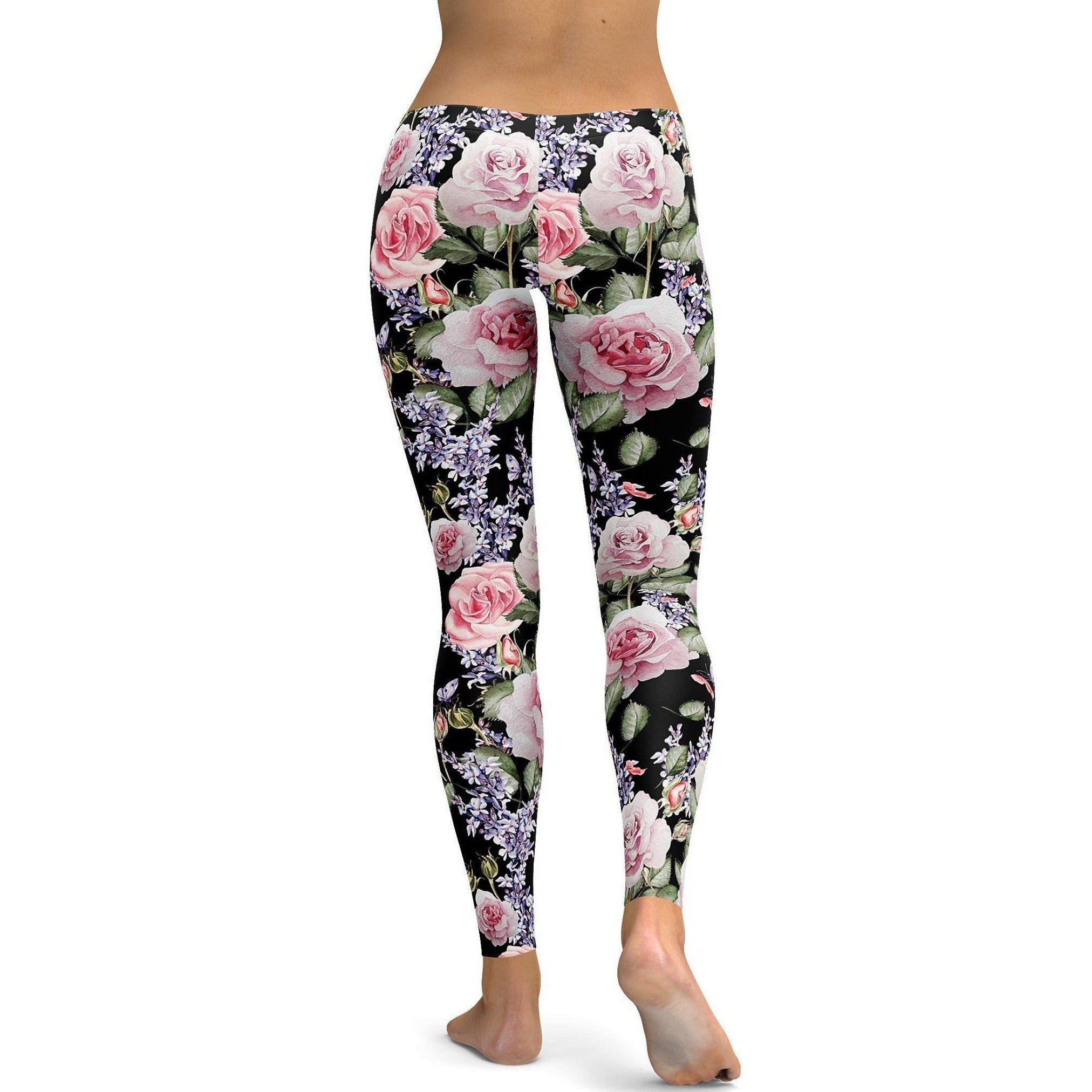 GearBunch - Watercolor Roses & Lavender Leggings