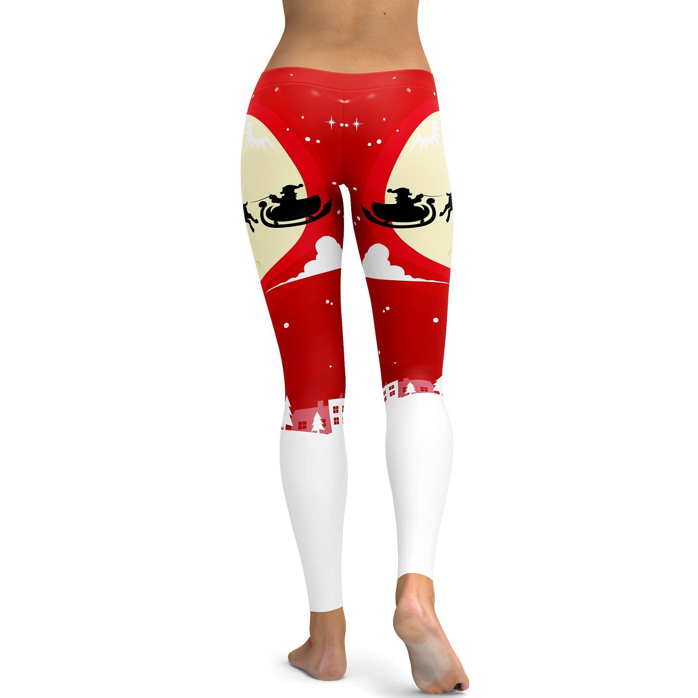 Santa in the Sky Leggings - GearBunch Leggings / Yoga Pants