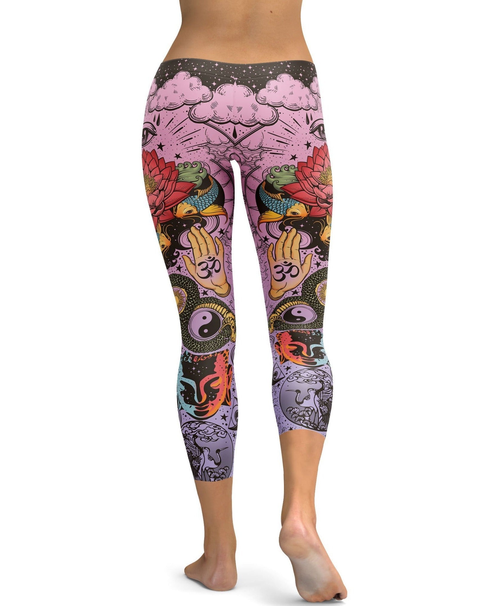 Gearbunch - Pink Tattooed Lotus Capris