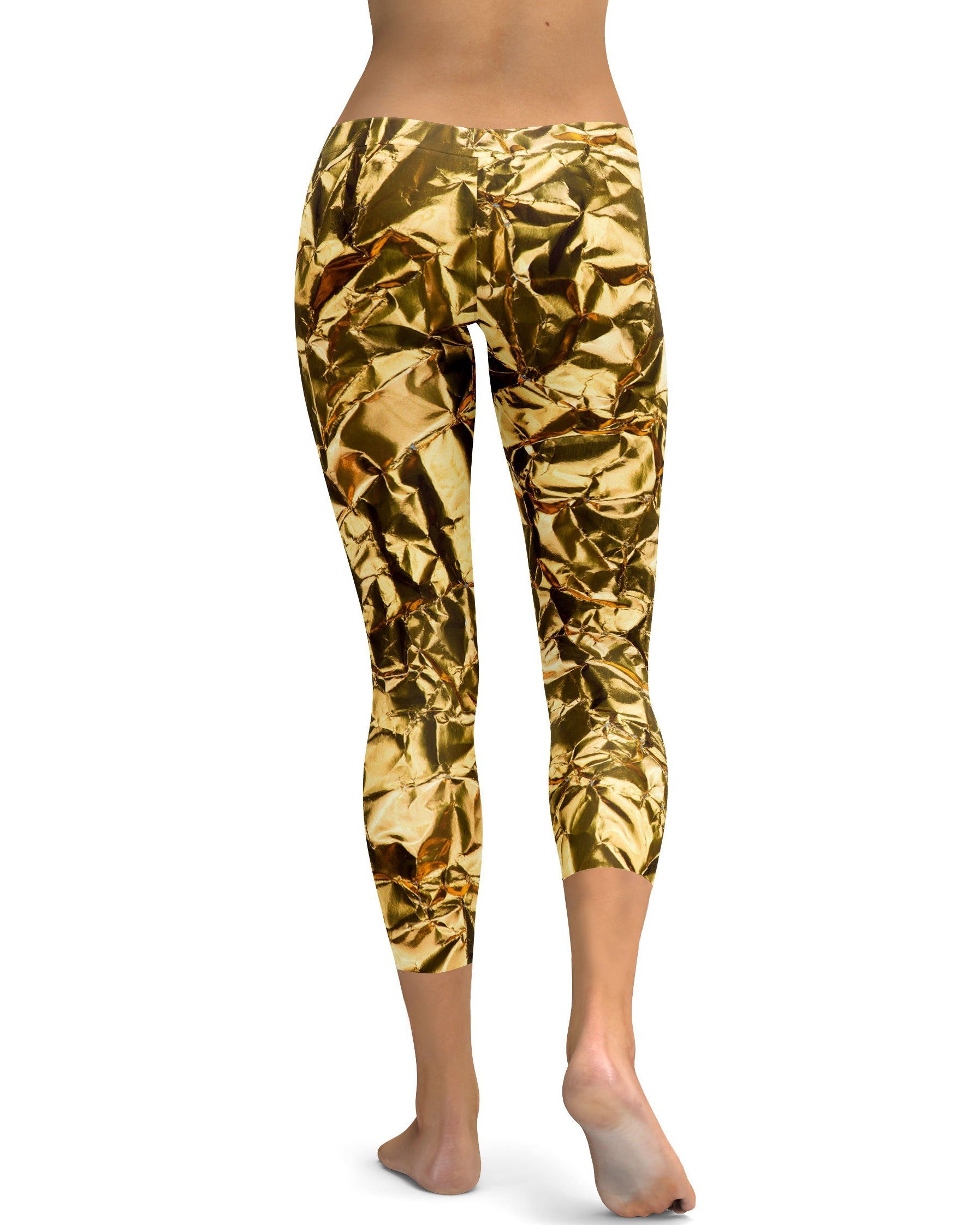 Wrinkled Gold Capris | GearBunch
