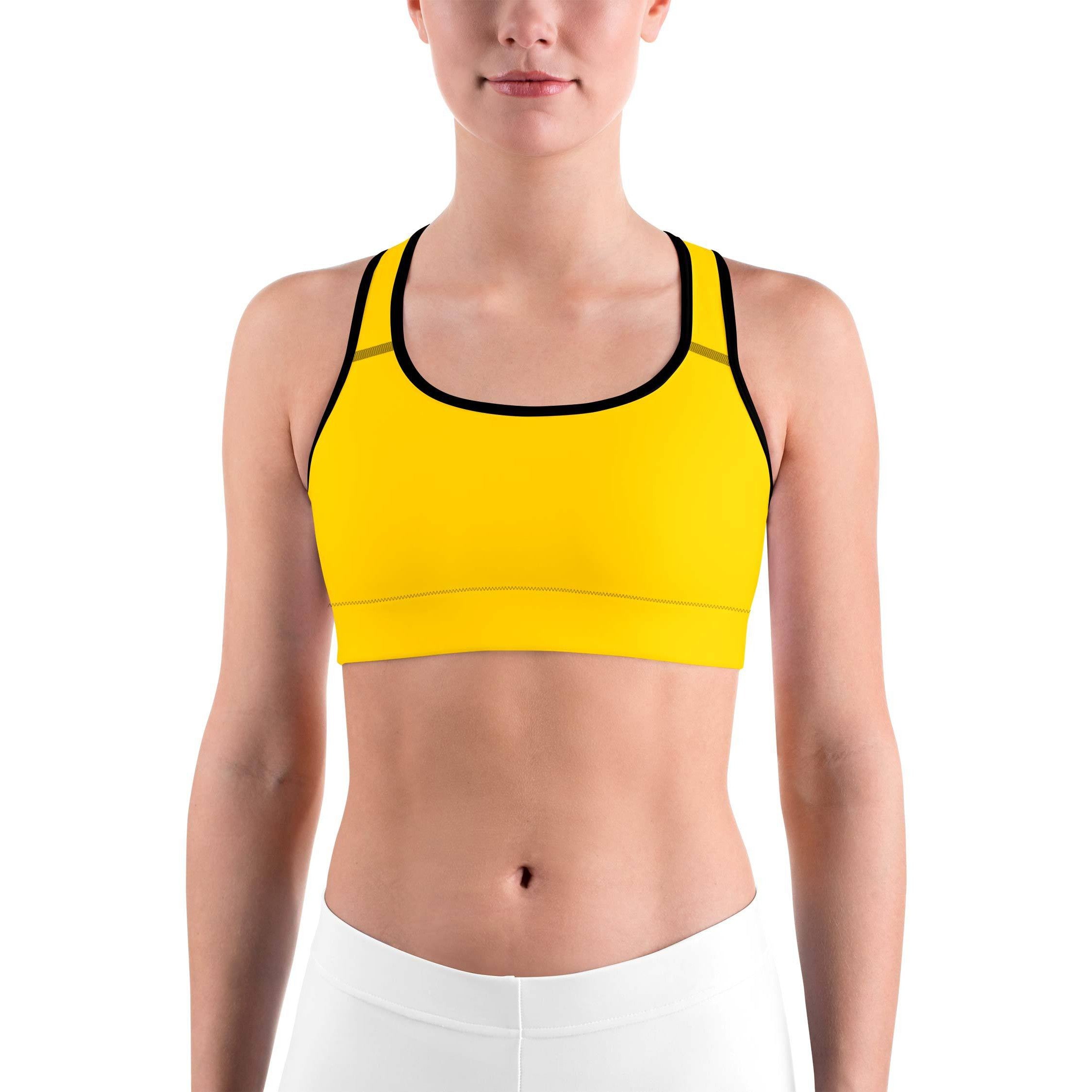 Solid Deep Yellow Sports bra