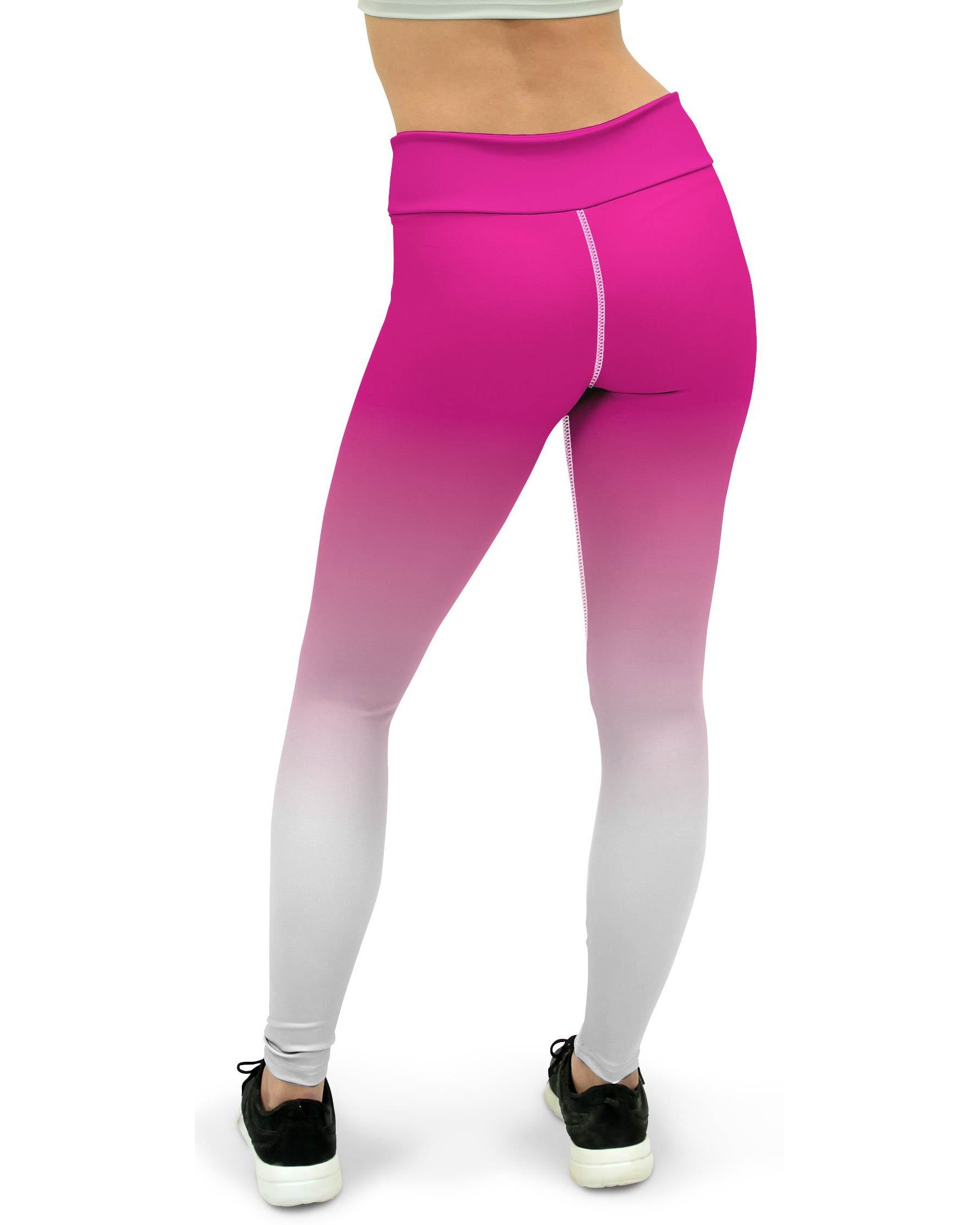 Ombre Pink to White Yoga Pants