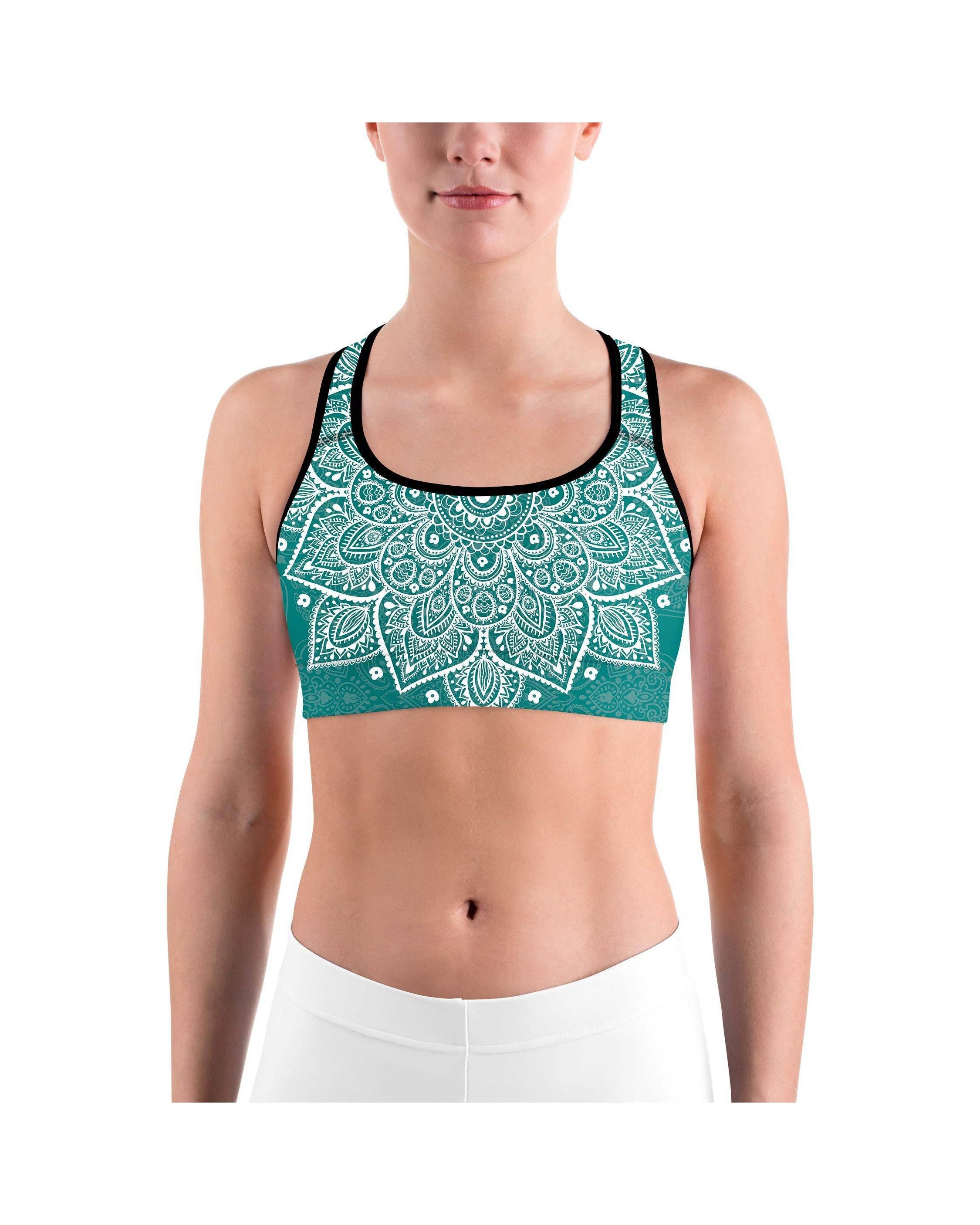 Teal Mandala Sports bra