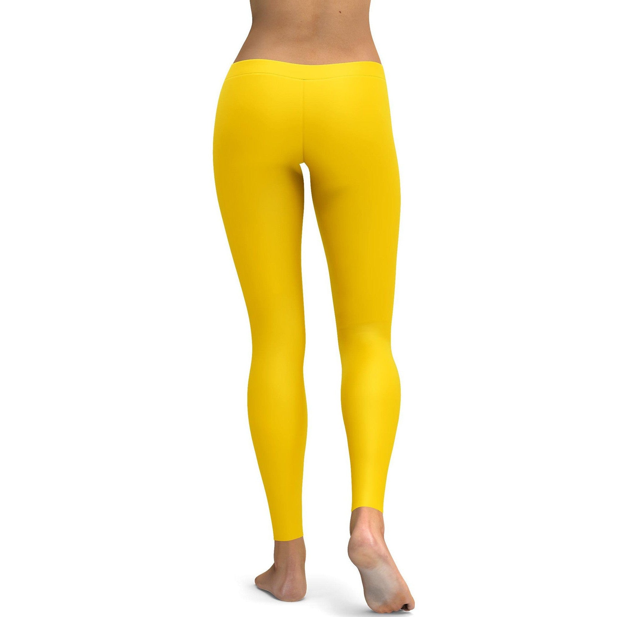 Solid Deep Yellow Leggings - GearBunch Leggings / Yoga Pants