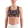 Faux Paillette Flower Sports bra