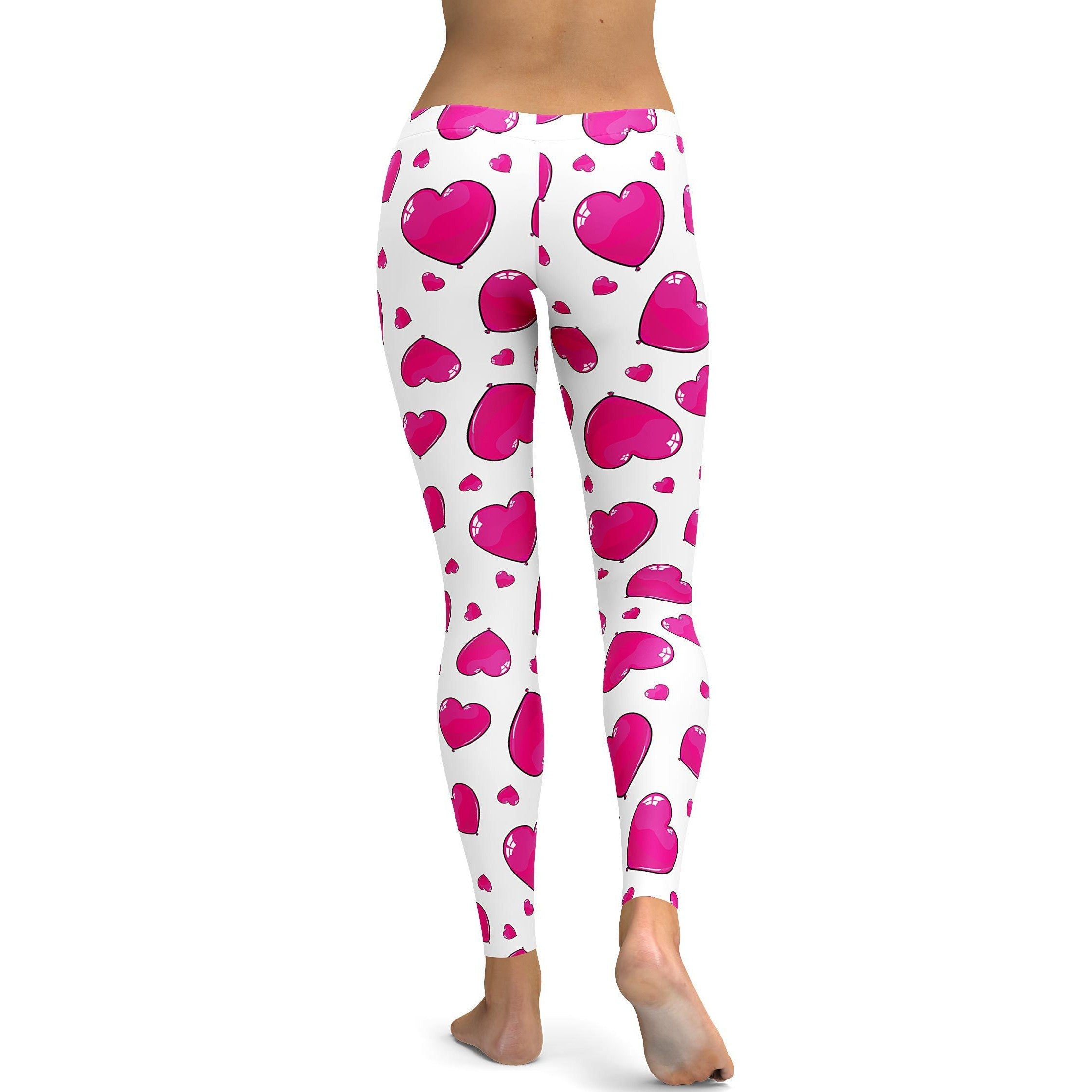 Pink Heart Shaped Balloon Leggings - Gearbunch