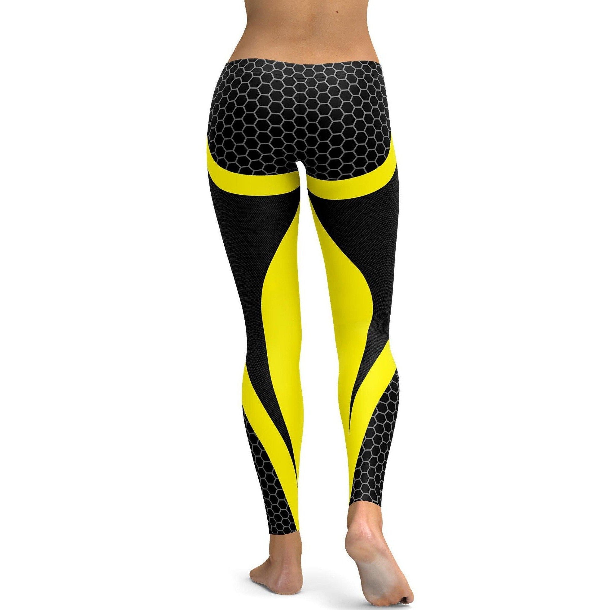 Gearbunch - Yellow Honeycomb Carbon Leggings