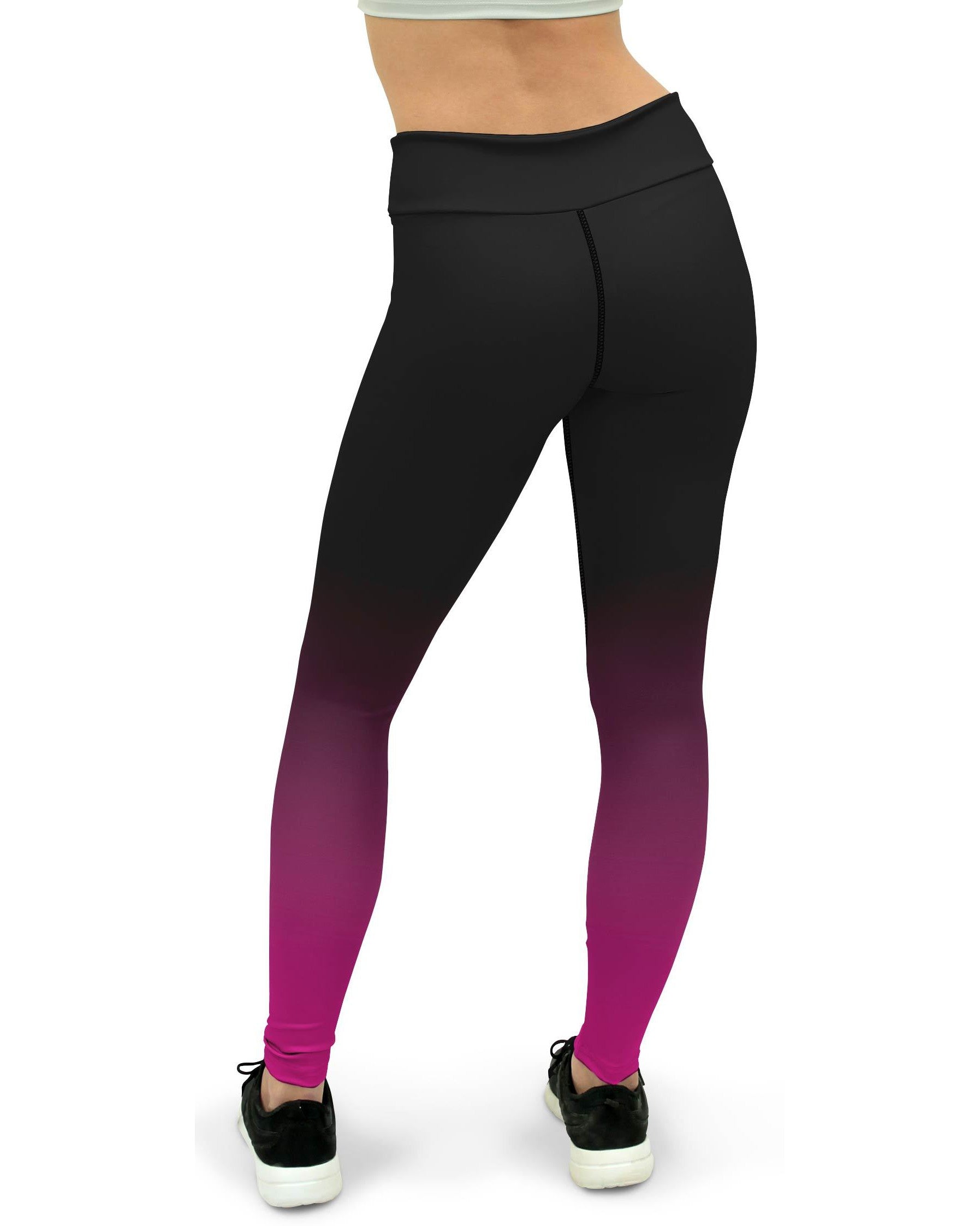 Ombre Black to Pink Yoga Pants